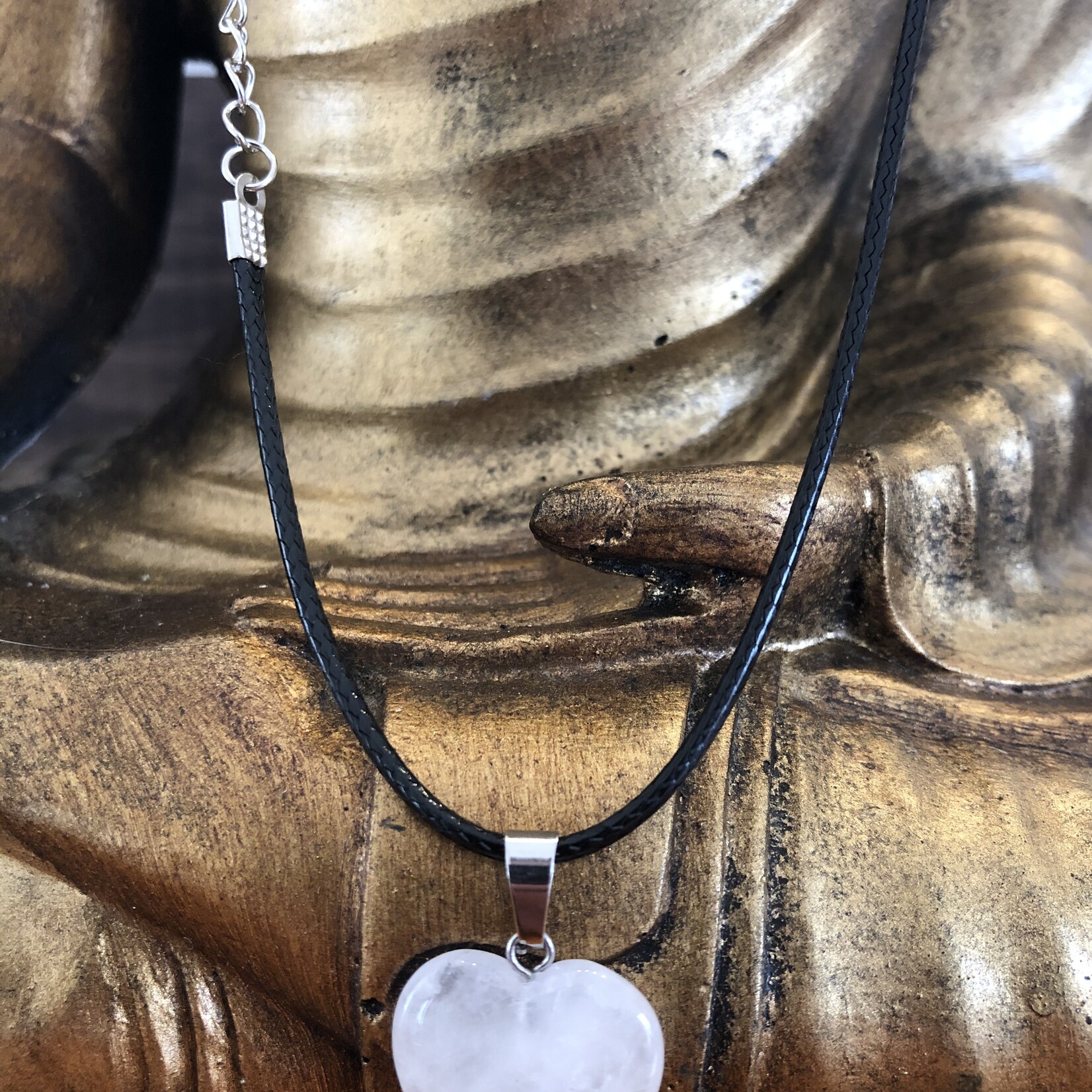 heart necklace clear quartz