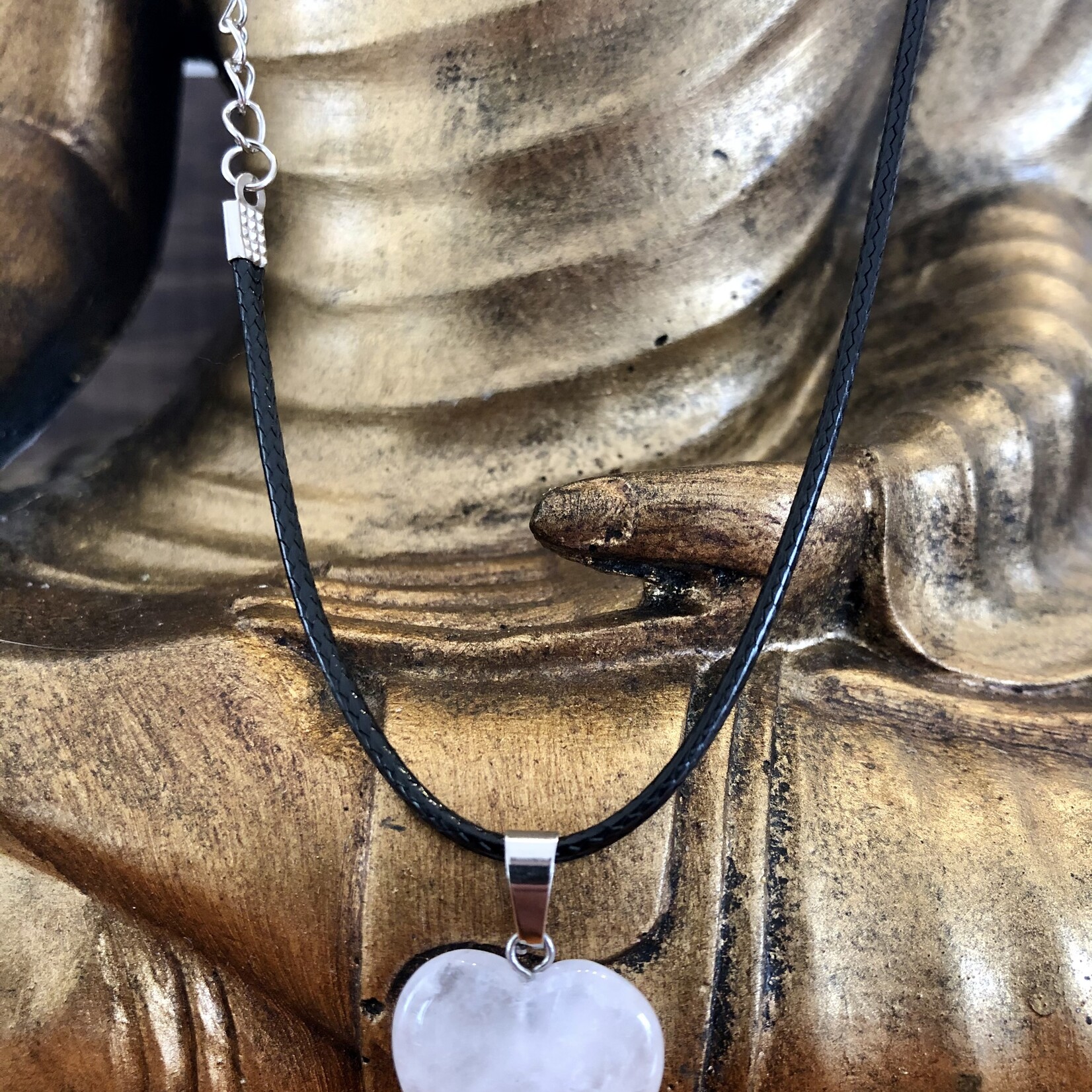 heart necklace clear quartz