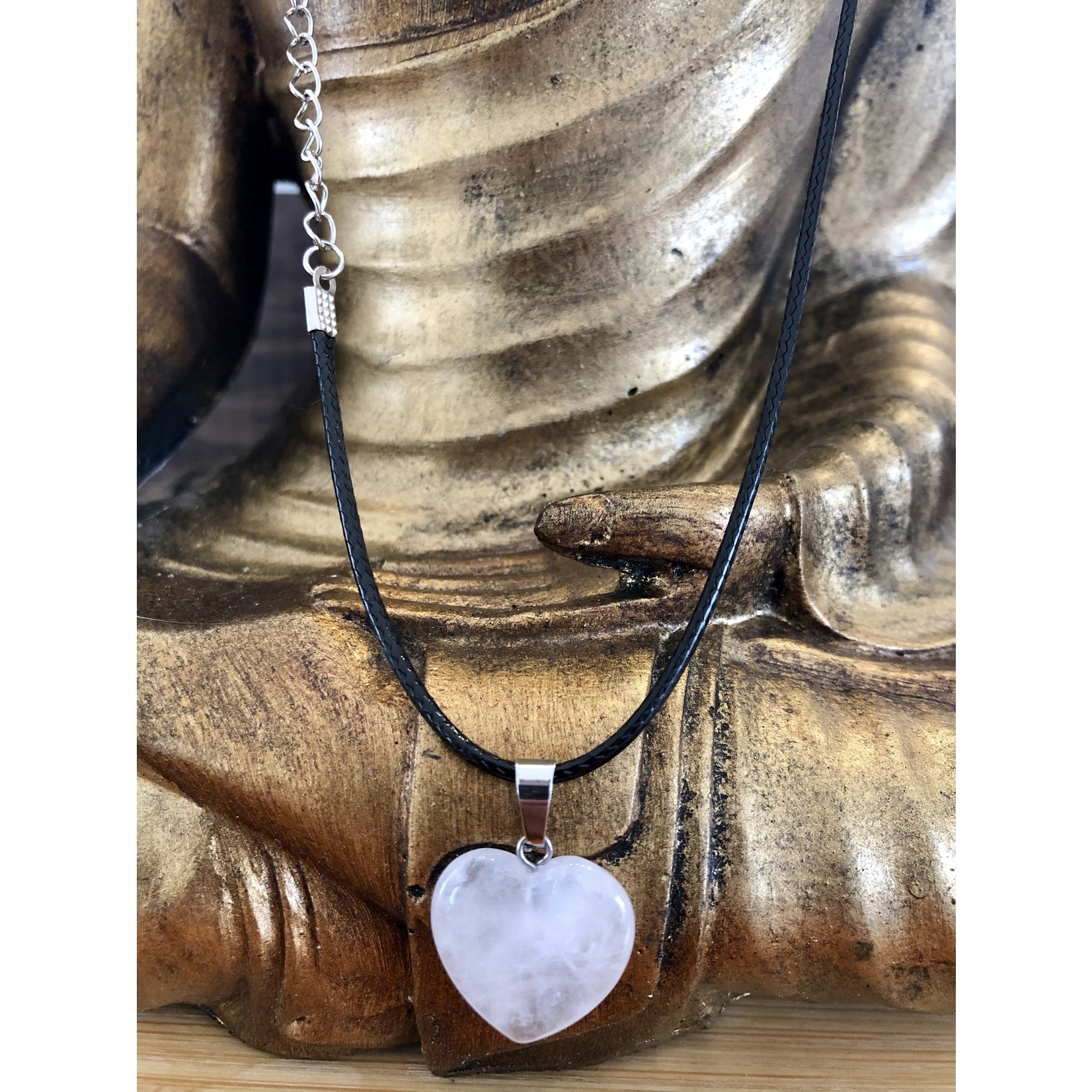 heart necklace clear quartz