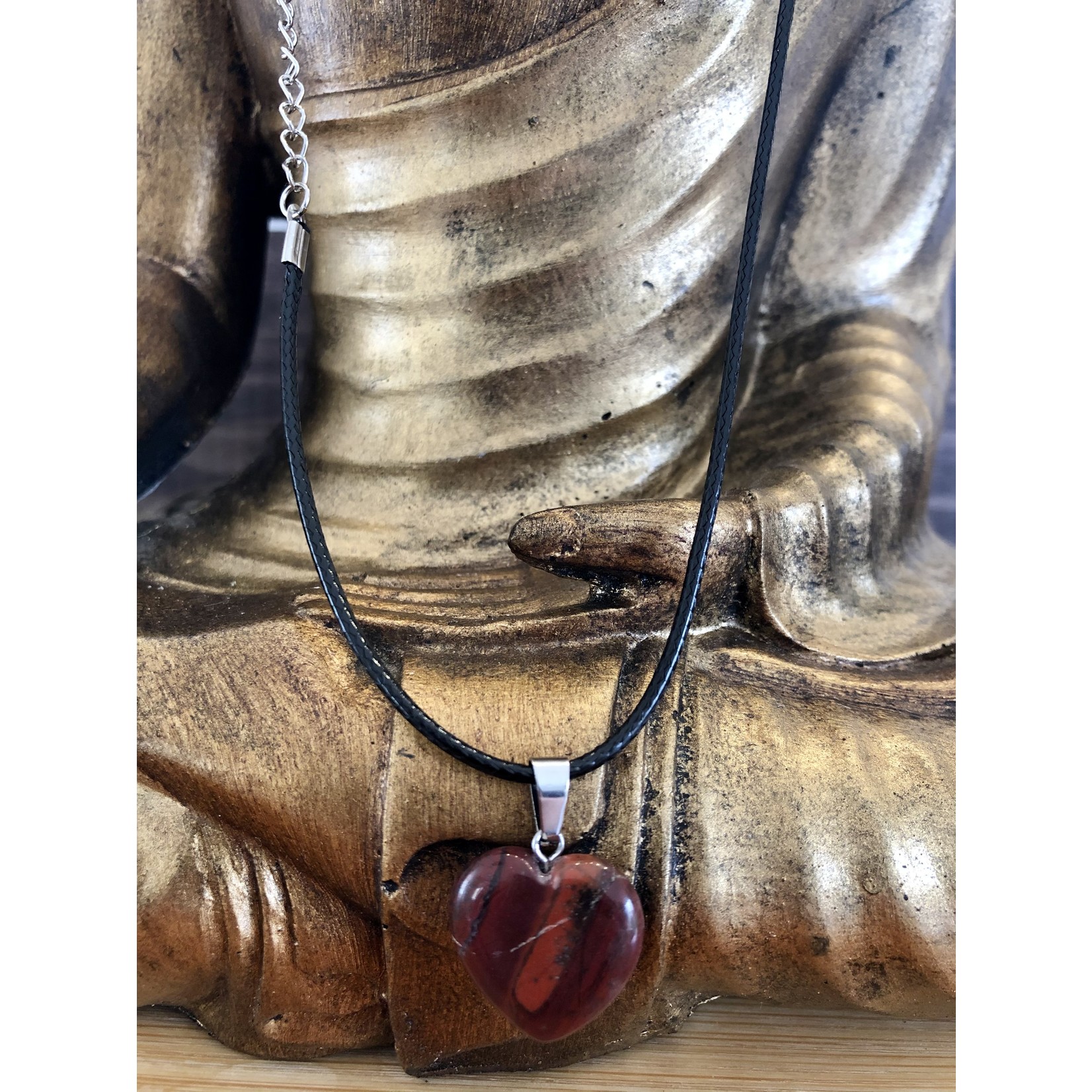 heart necklace rainbow stone