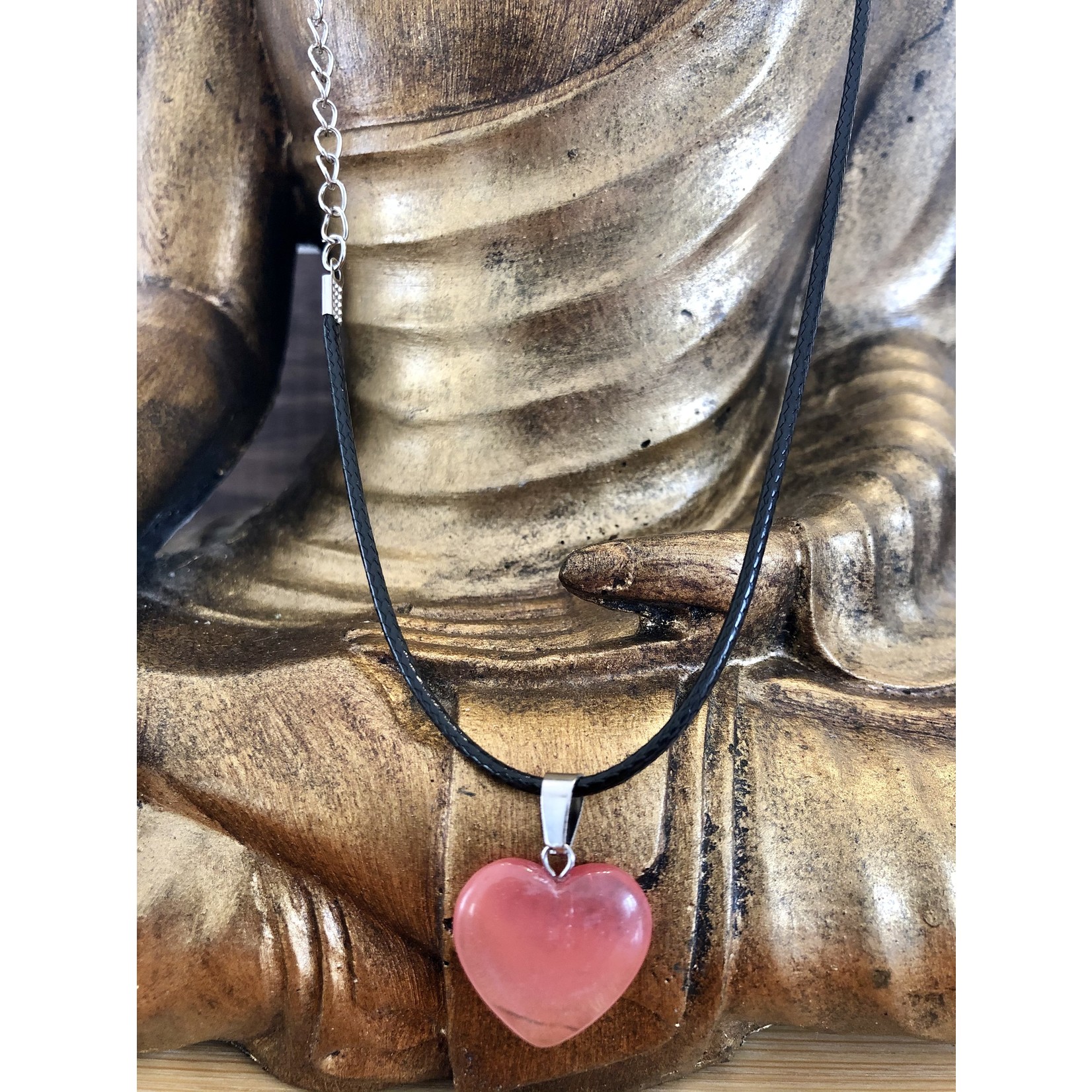 heart necklace watermelon tourmaline