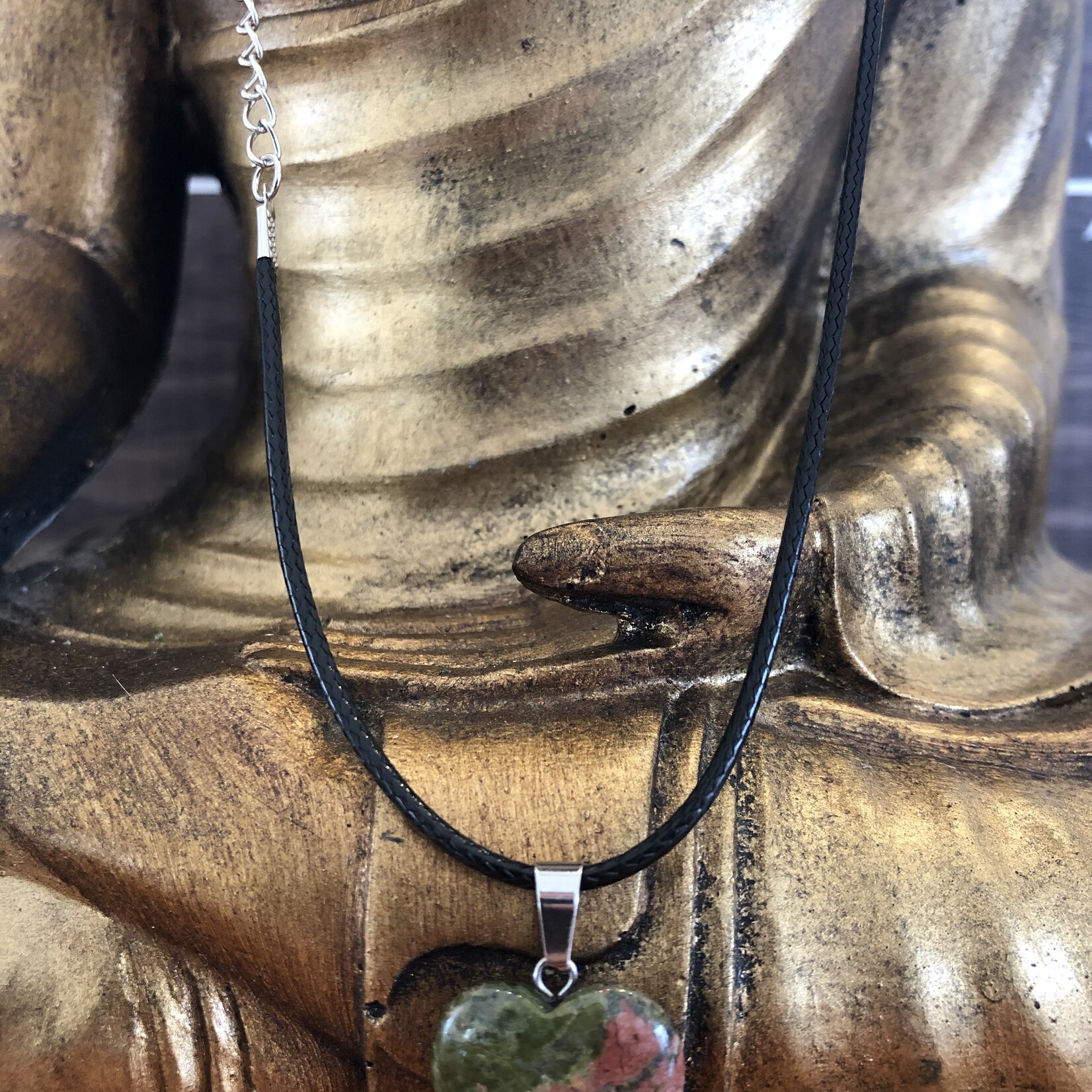 heart necklace unakite