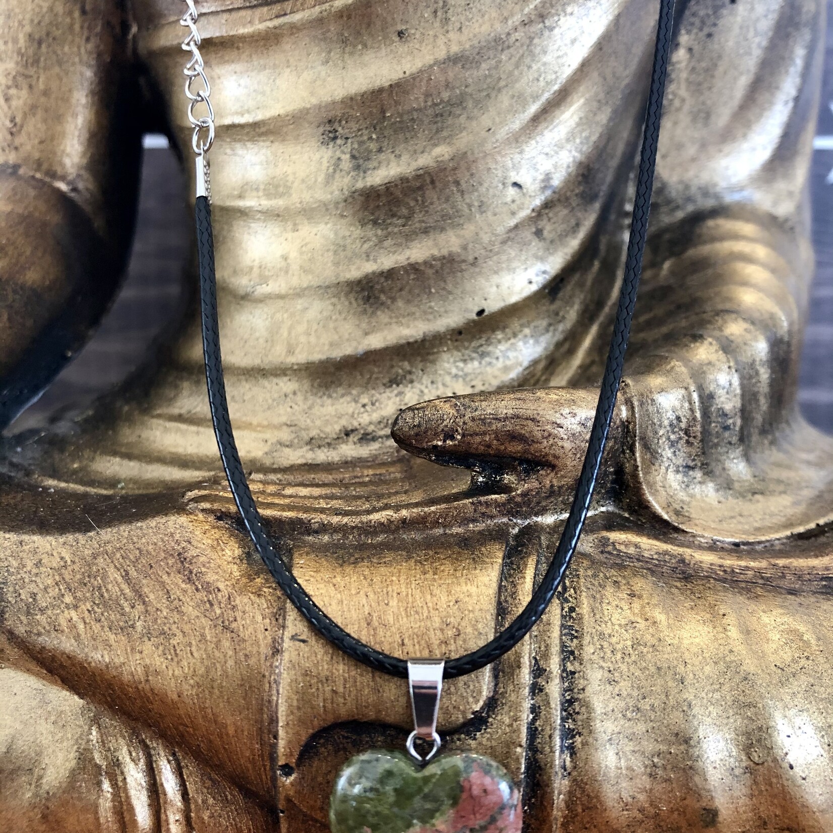 heart necklace unakite