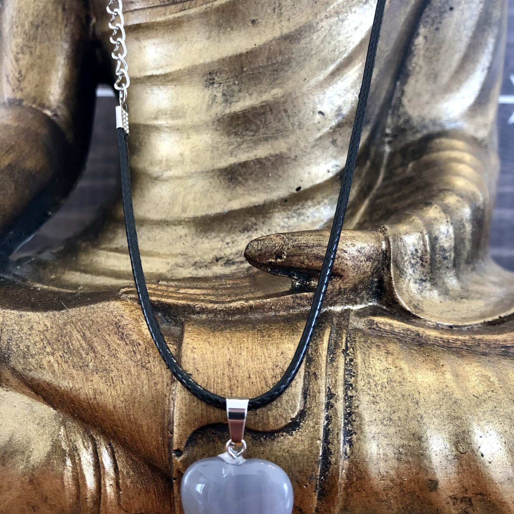 heart necklace grey agate