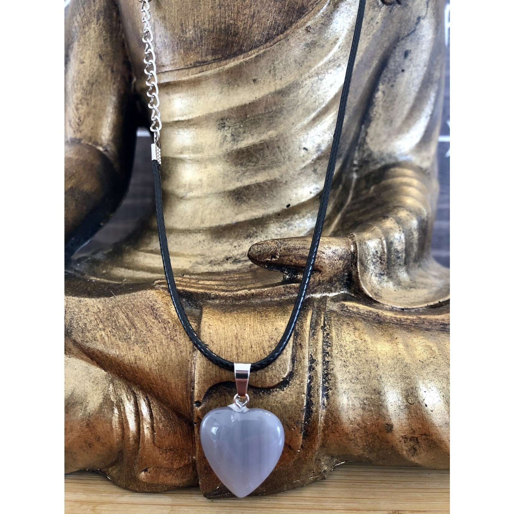 heart necklace grey agate