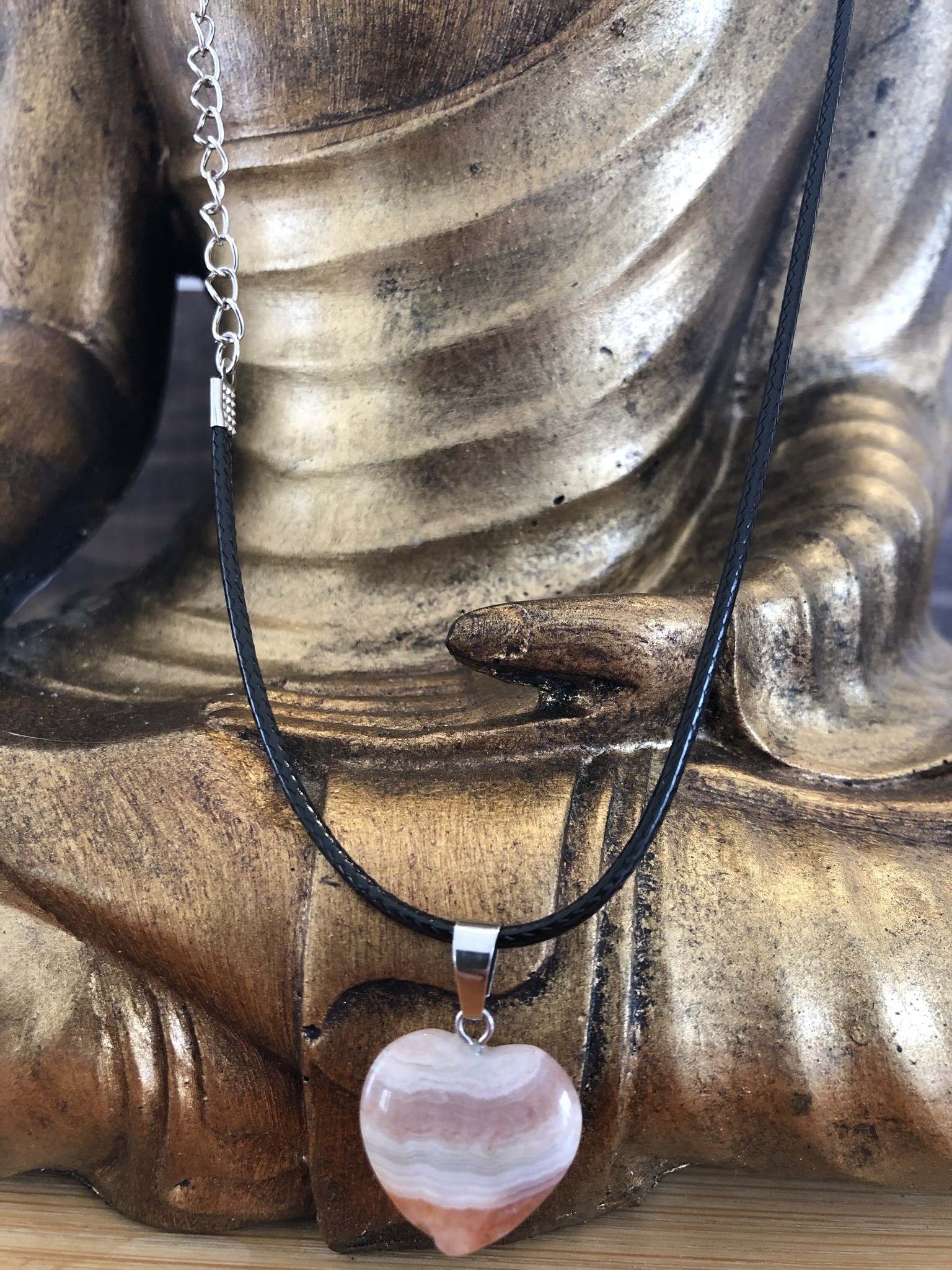Collier 15 Perles Agate Crazy Lace Bleu 8mm - Chaîne Acier Inoxydable (Neuf Avec étiquettes)