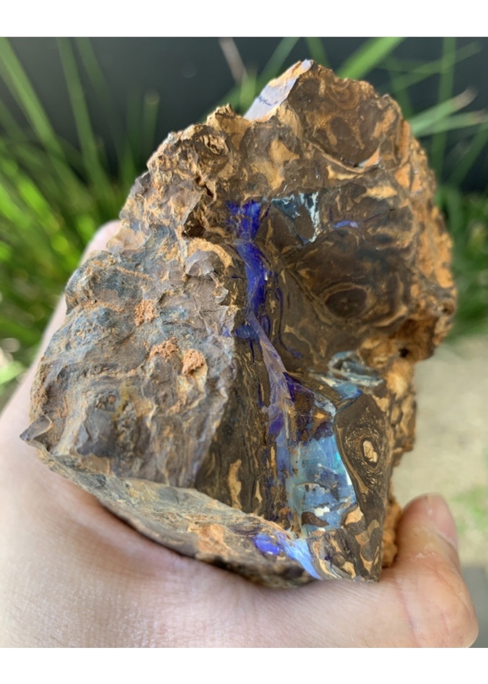 rough boulder opal-purple crystal