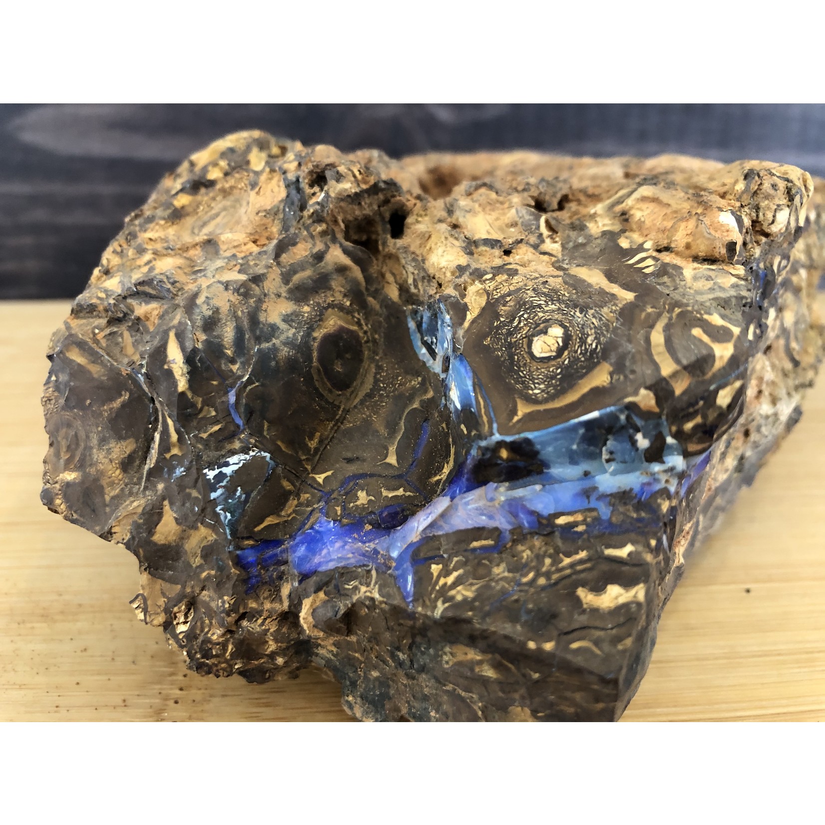 rough boulder opal-purple crystal