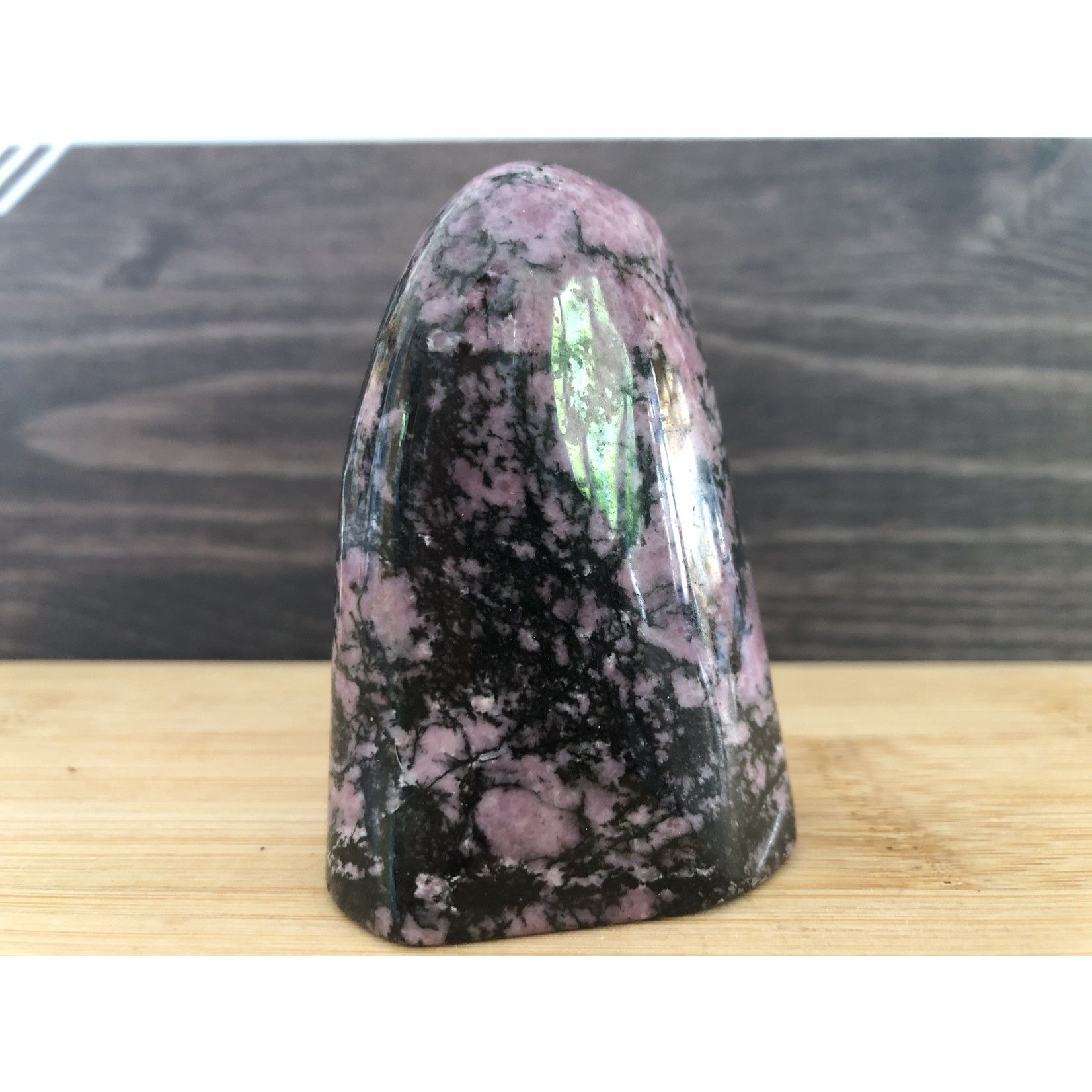 rhodonite pink and black freeform, wonderful tool to help solve compulsive behavior problems