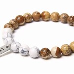 Natural Stone and Wood Bracelets 21cm - Simple and Natural Elegance