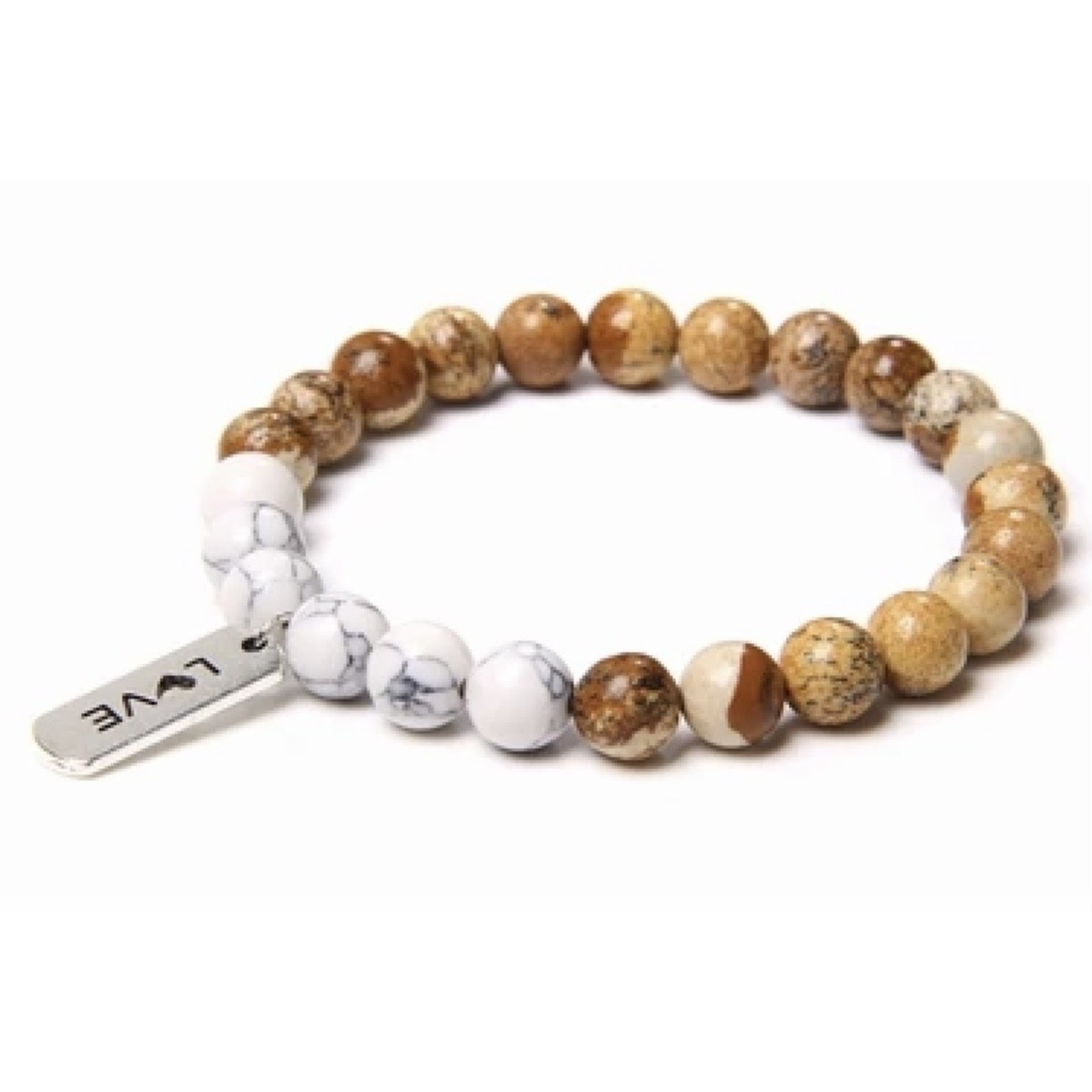 Natural Stone and Wood Bracelets 21cm - Simple and Natural Elegance