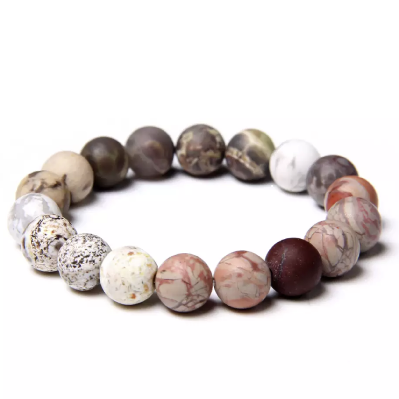 23cm Natural Stone Bracelets, 10mm - Matte and Refined
