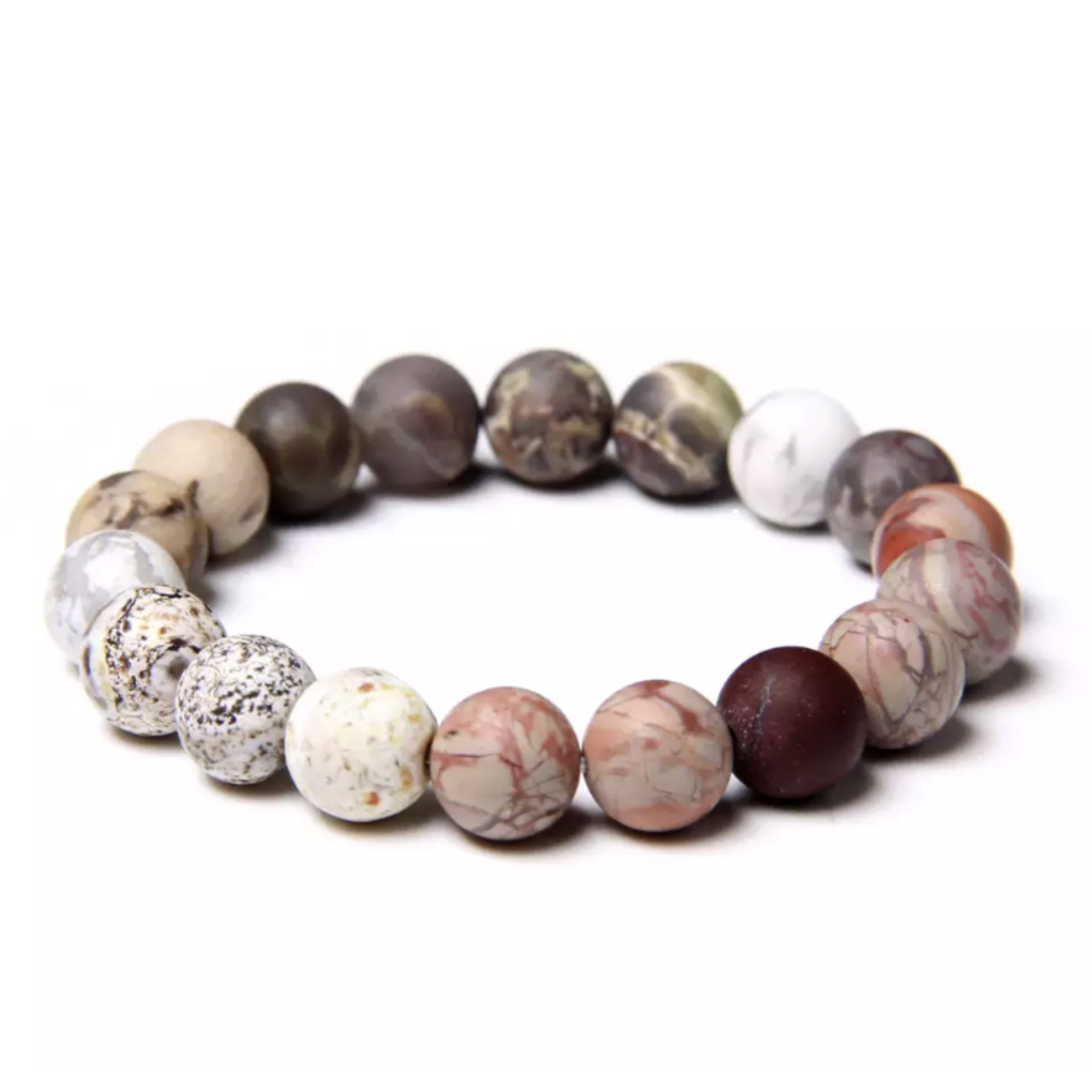 23cm Natural Stone Bracelets, 10mm - Matte and Refined