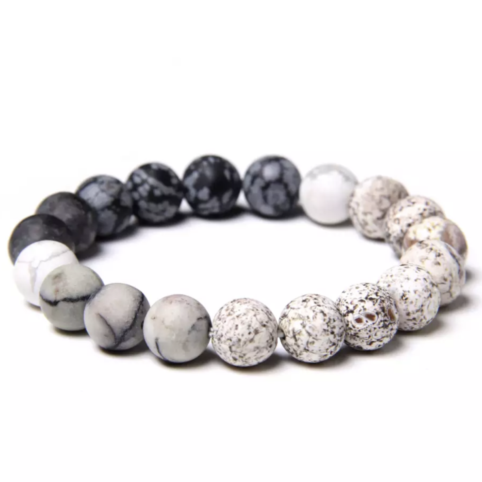 23cm Natural Stone Bracelets, 10mm - Matte and Refined