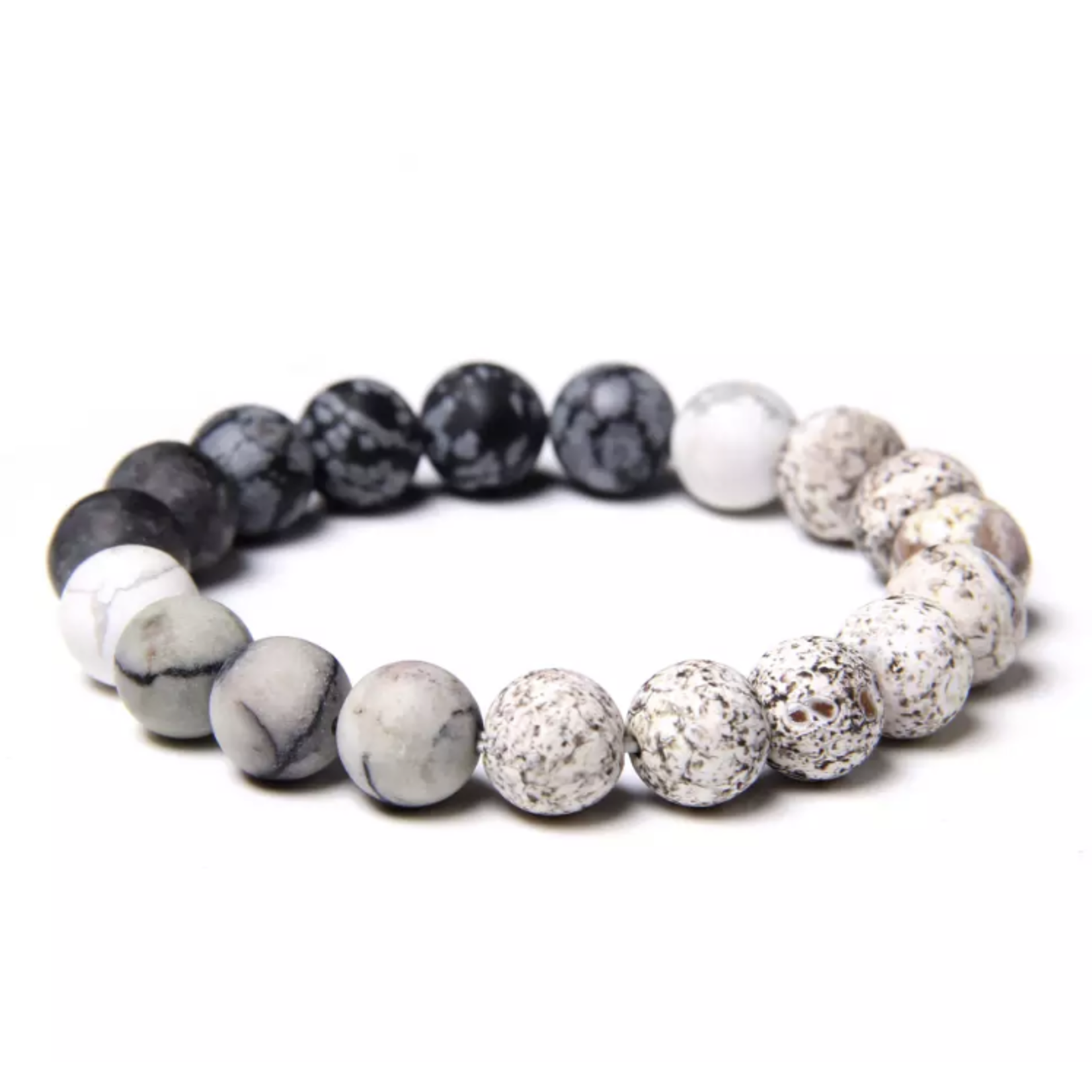 23cm Natural Stone Bracelets, 10mm - Matte and Refined
