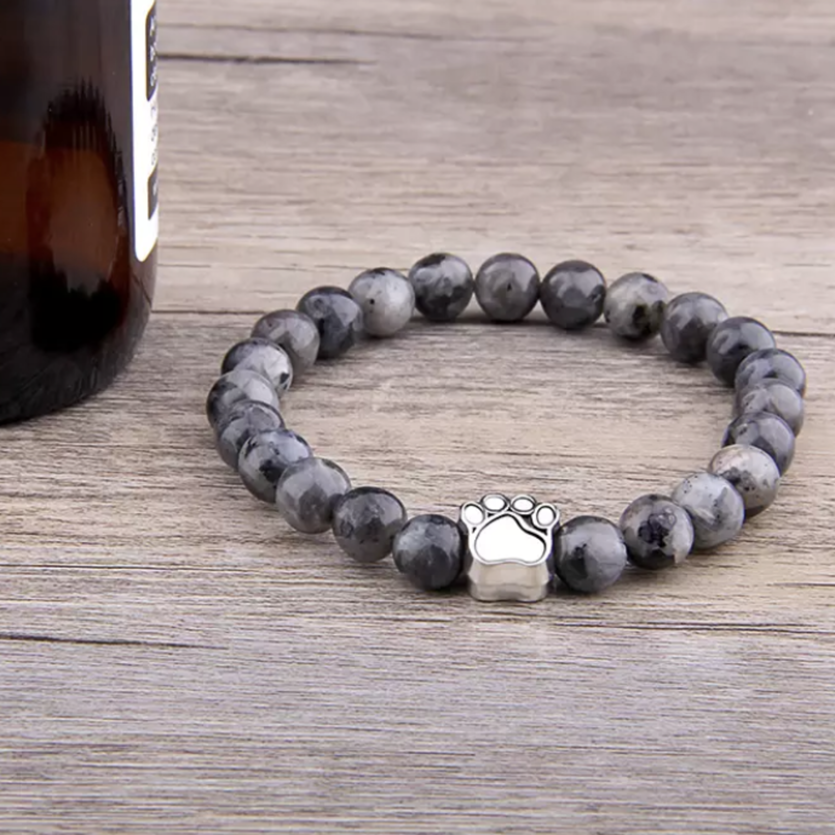 Bracelets en Pierres Naturelles 23cm avec Pendentif Patte de Chien - Charme Subtil et Naturel