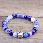 23cm Natural Stone Bracelets with Dog Paw Pendant - Subtle and Natural Charm