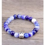 23cm Natural Stone Bracelets with Dog Paw Pendant - Subtle and Natural Charm