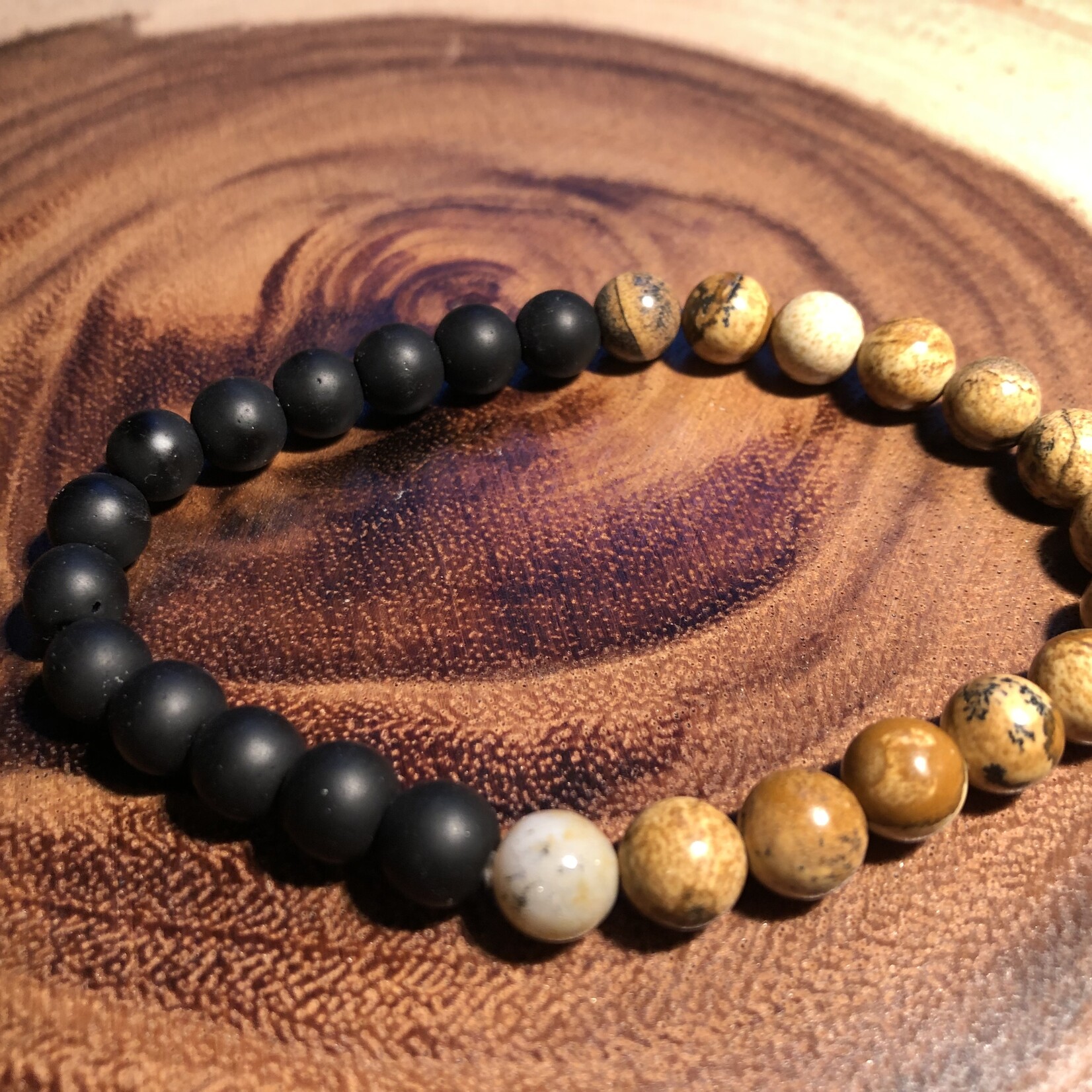 Bracelets en Pierres Naturelles et Bois 21cm - Fusion de Nature et d'Élégance
