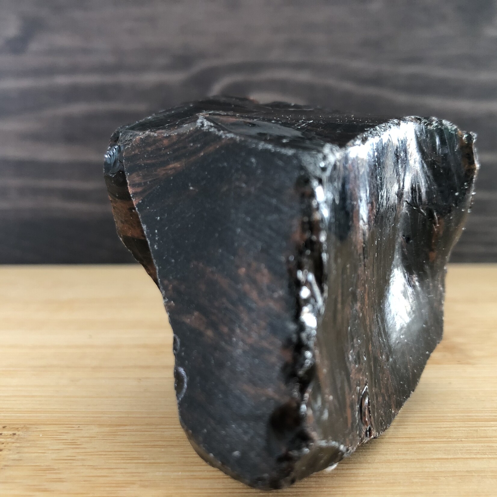 beautiful mahogany obsidian polished, used to relieve various types of pain such as muscle aches or cramps