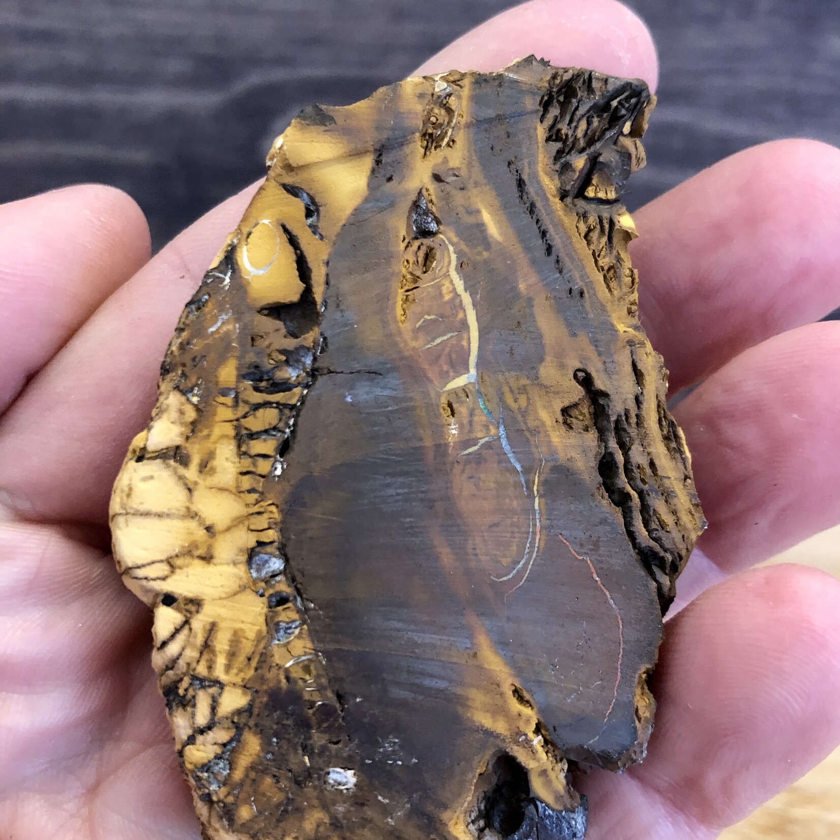 boulder opal palm stone