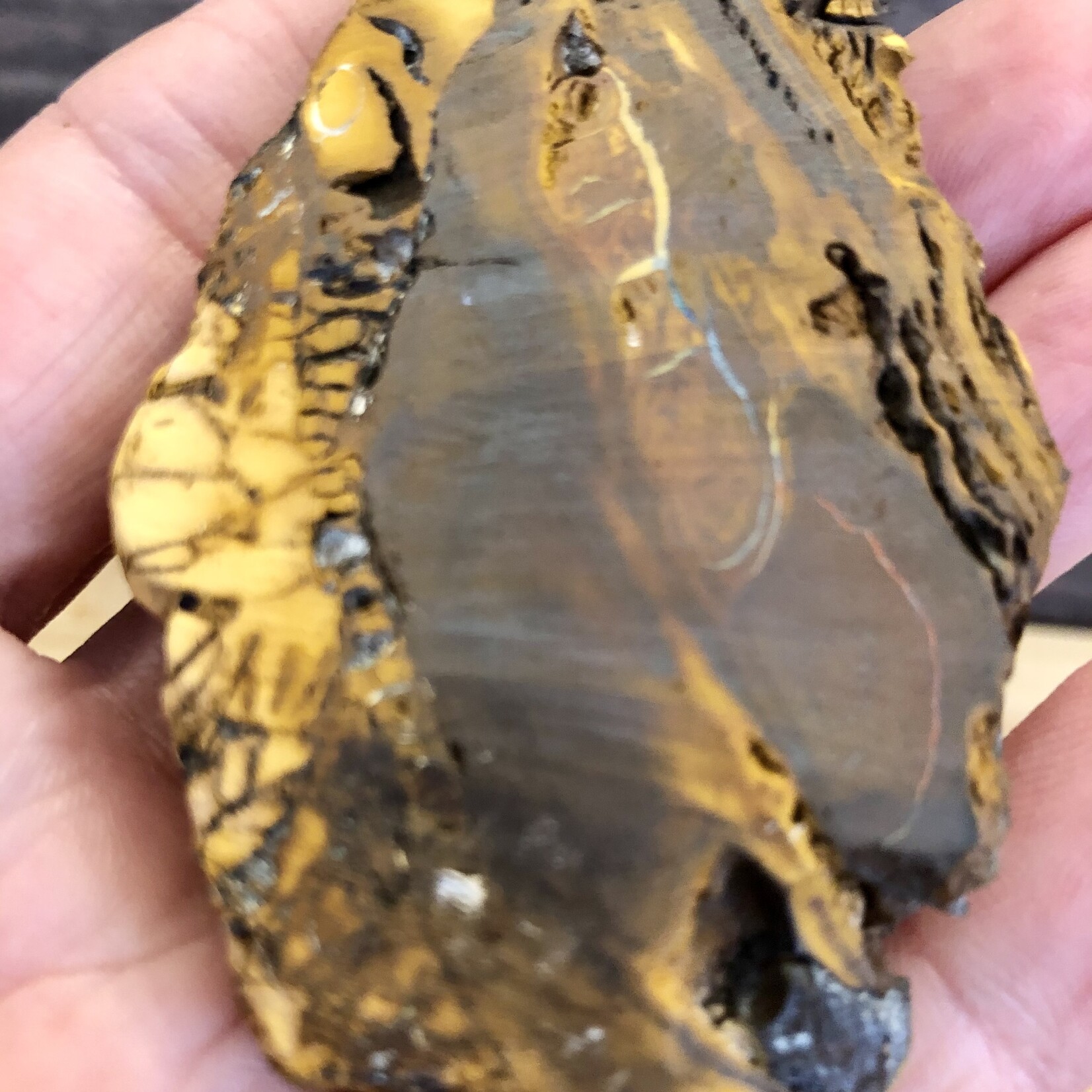 boulder opal palm stone