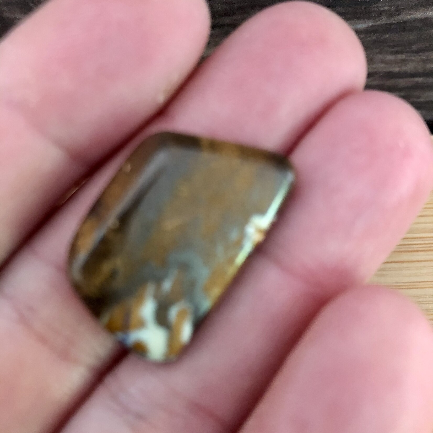 boulder opal palm stone