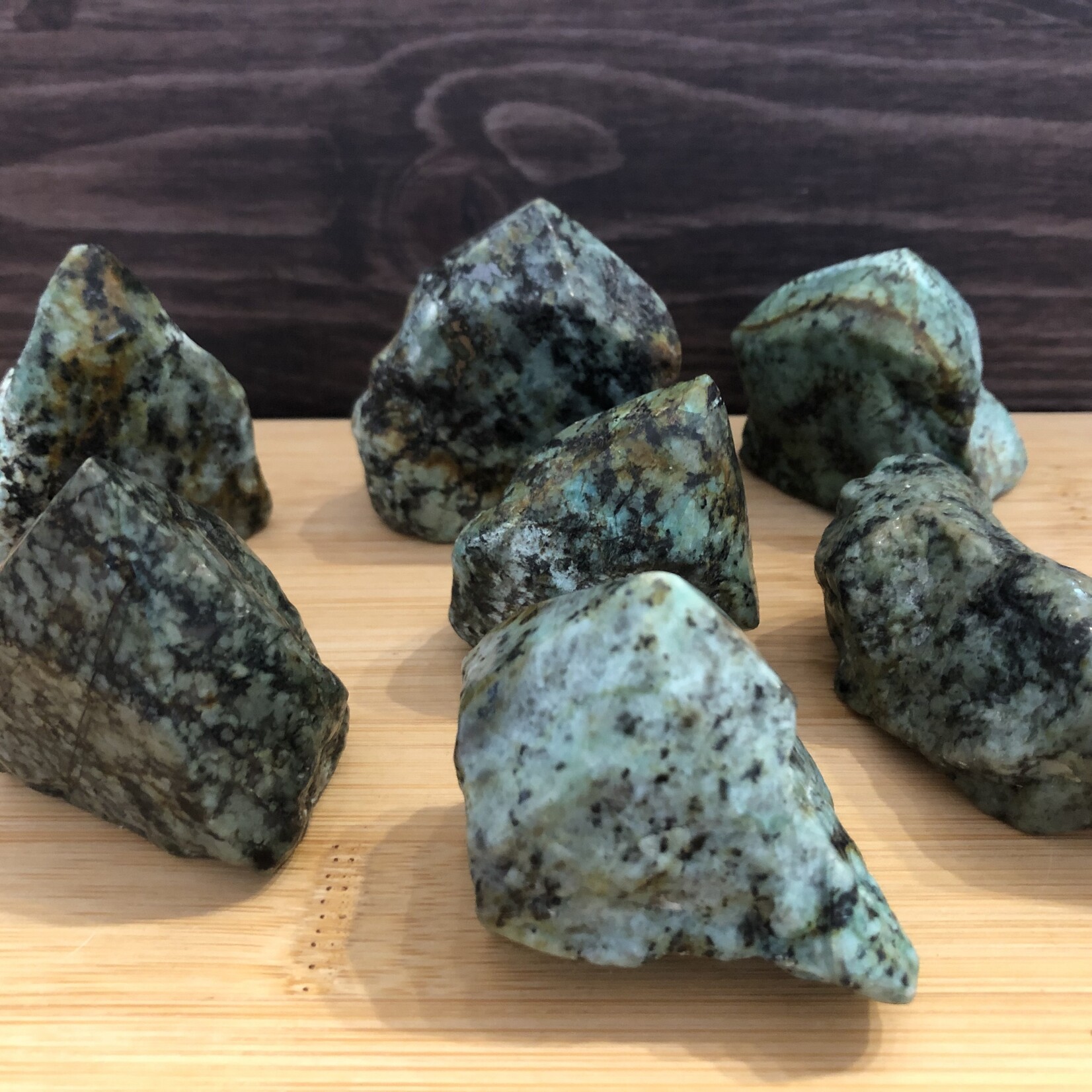 Peruvian Turquoise Palm Stone, Turquoise Stone Point, Turquoise Top Polished, Brings Calm and Dispels Fears