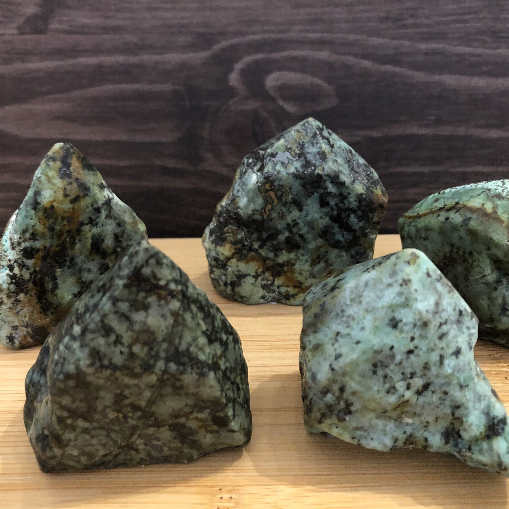 Peruvian Turquoise Palm Stone, Turquoise Stone Point, Turquoise Top Polished, Brings Calm and Dispels Fears