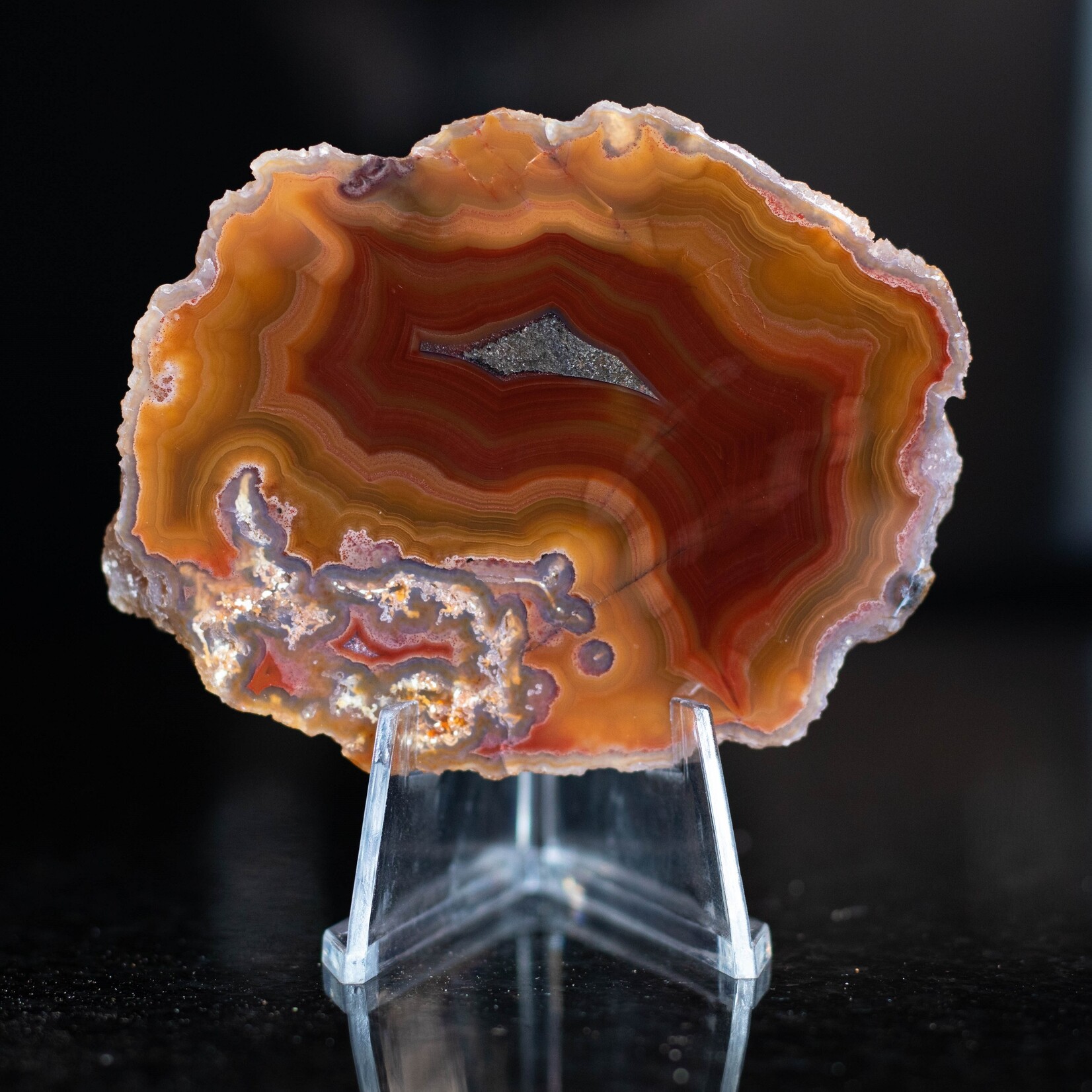 mexican agate polished and rough, gorgeous banding with yellow mustard, by a red-brown color, with quartz