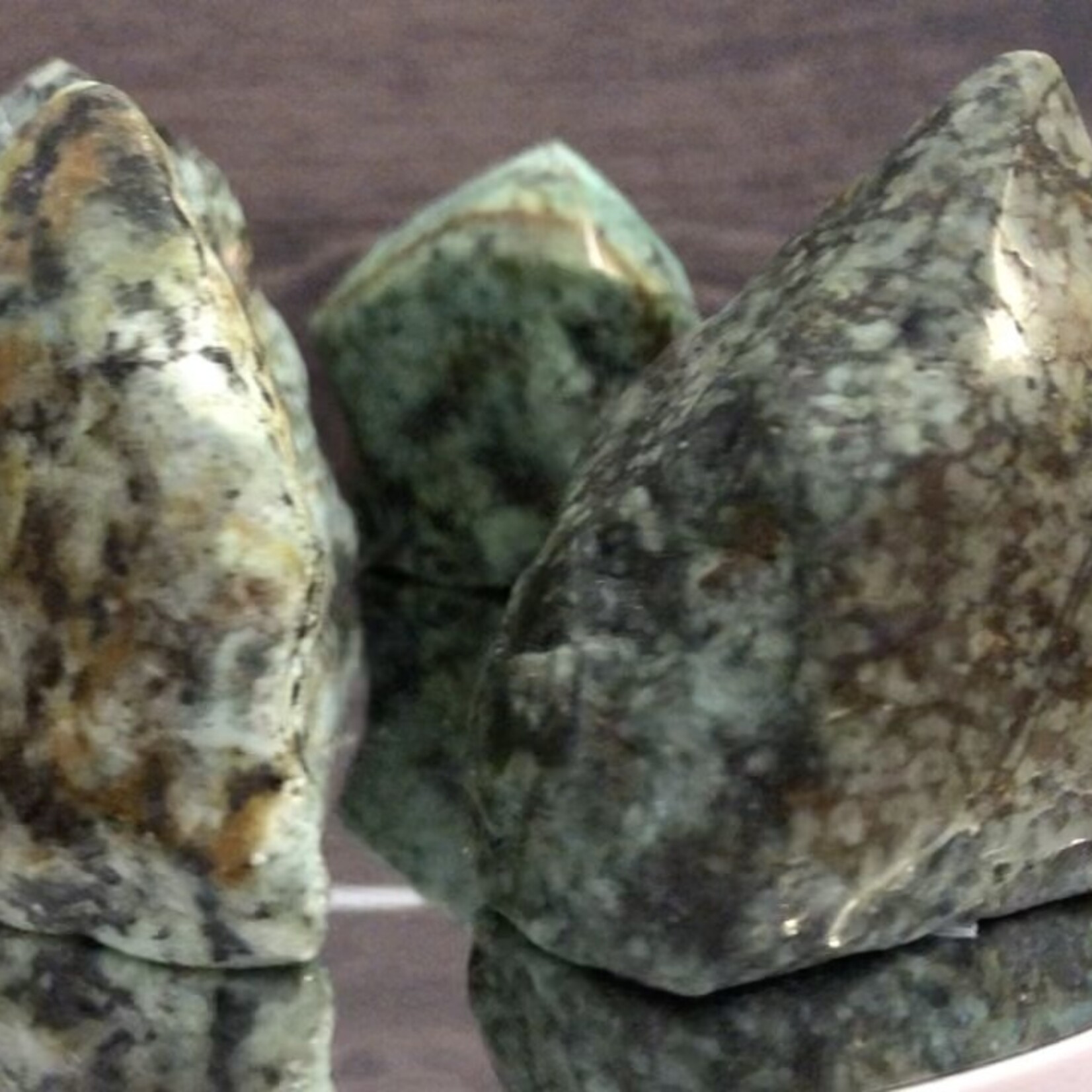 Peruvian Turquoise Palm Stone, Turquoise Stone Point, Turquoise Top Polished, Brings Calm and Dispels Fears