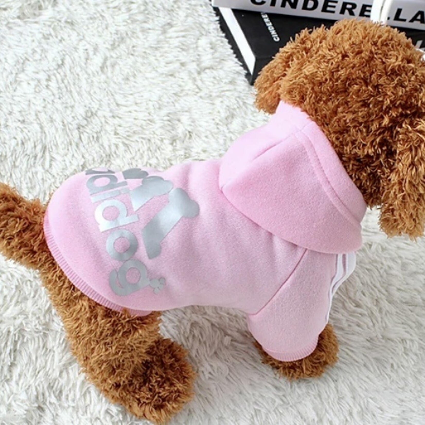 chandail the dog face pochette intégrée -rose-VENTE FINALE