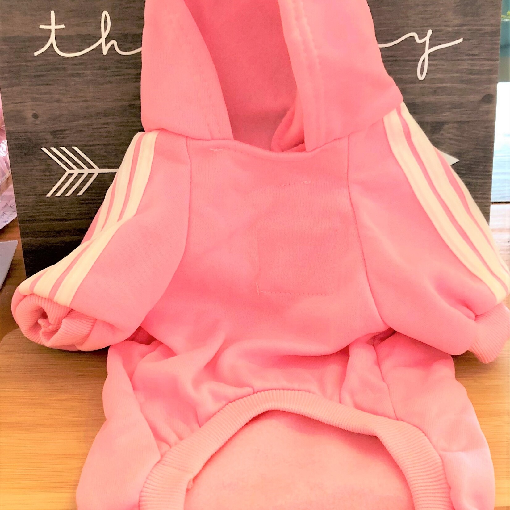 the dog face sweater integrated pocket-pink-FINAL SALE