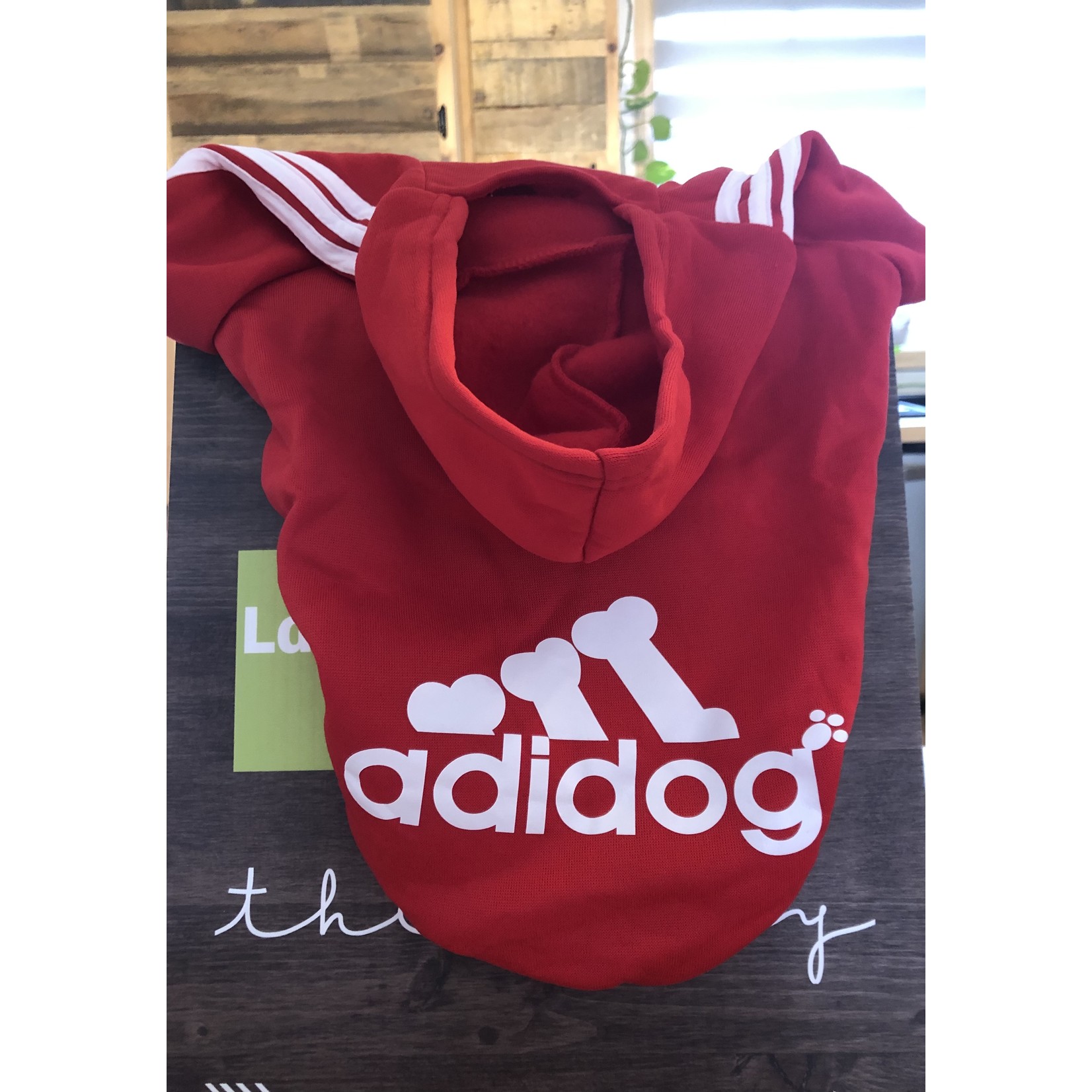 adidog sweater integrated pocket-red-FINAL SALE