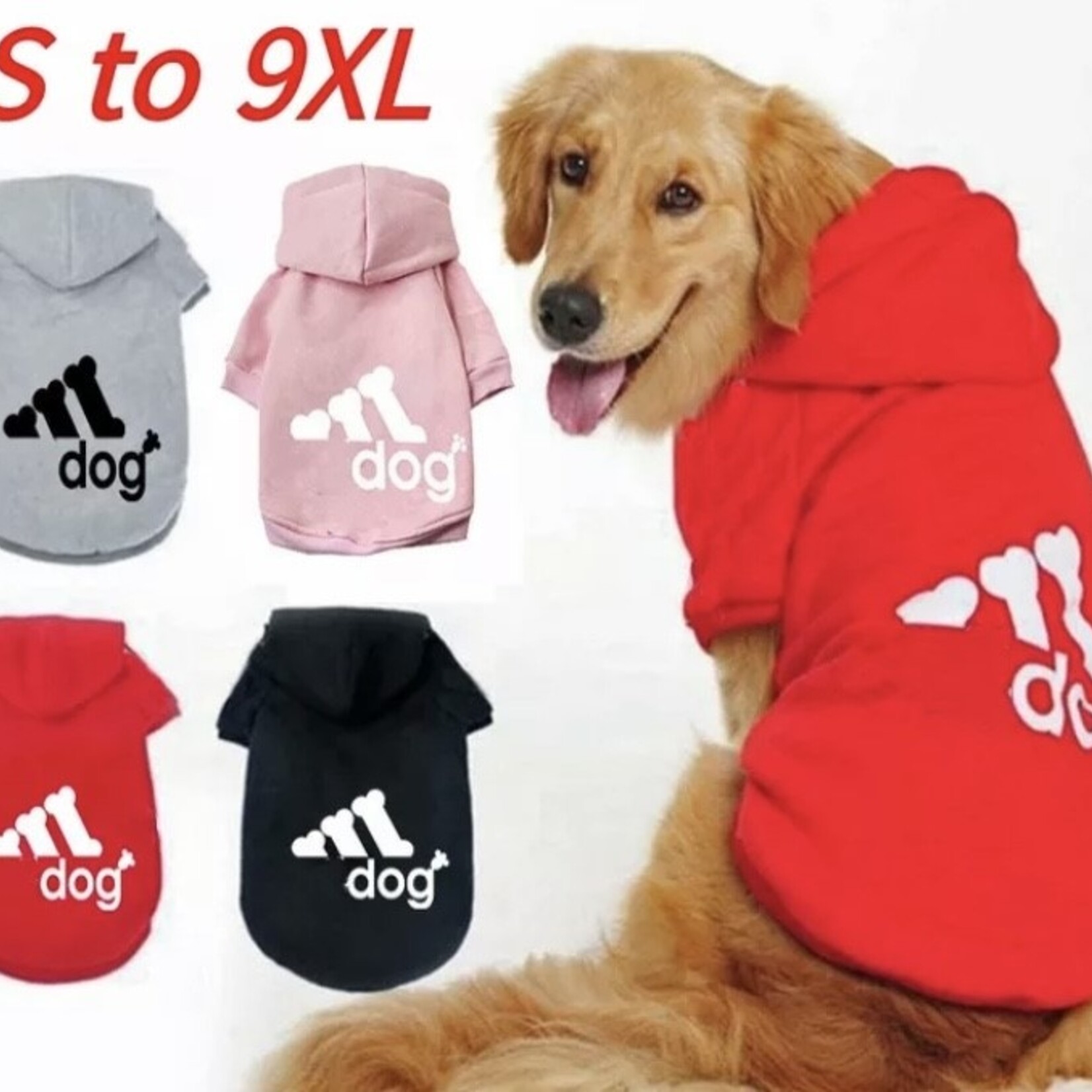 chandail adidog pochette intégrée-rouge-VENTE FINALE