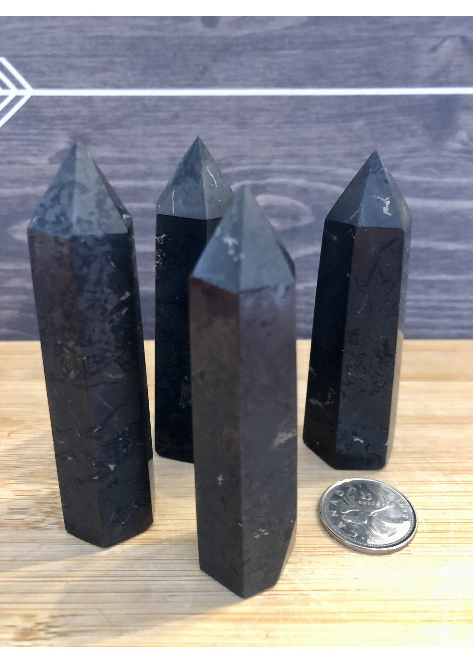 natural shungite tower, black stone has a unique and remarkable ability, neutralizes electromagnetic disturbances harmful to health