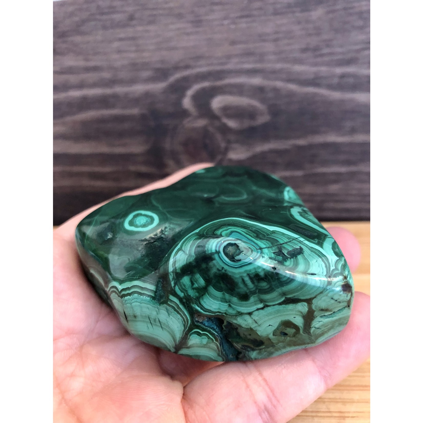 triangle malachite freeform, used for meditation and dream interpretation