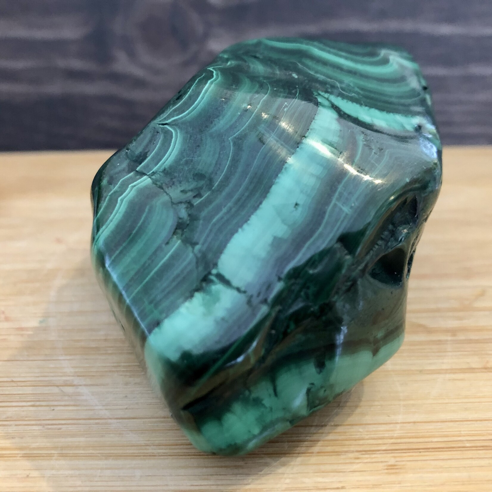 natural malachite freeform, removes toxins from the liver