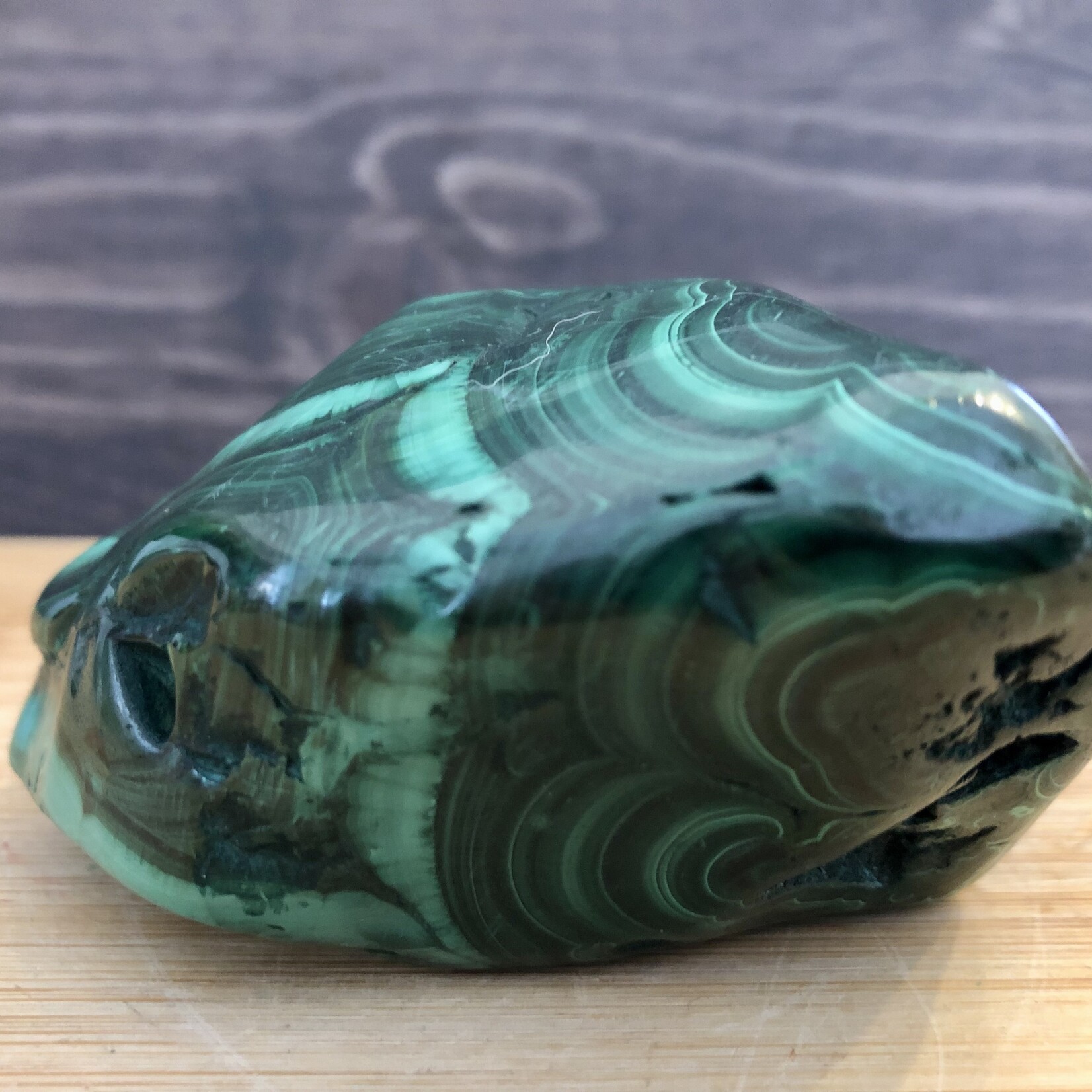 natural malachite freeform, removes toxins from the liver