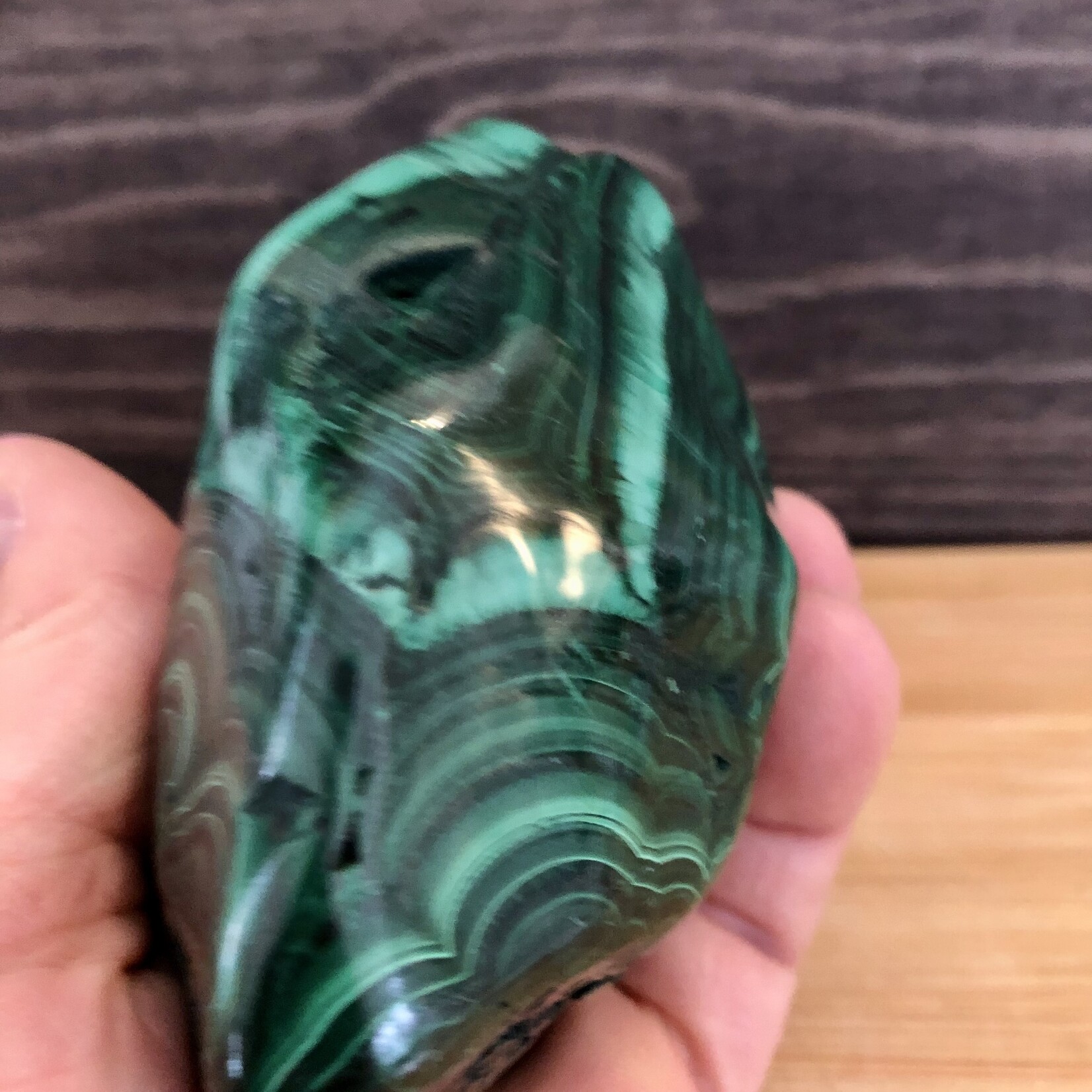 natural malachite freeform, removes toxins from the liver