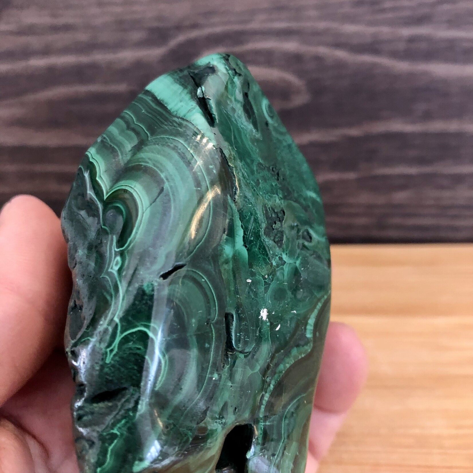 natural malachite freeform, removes toxins from the liver