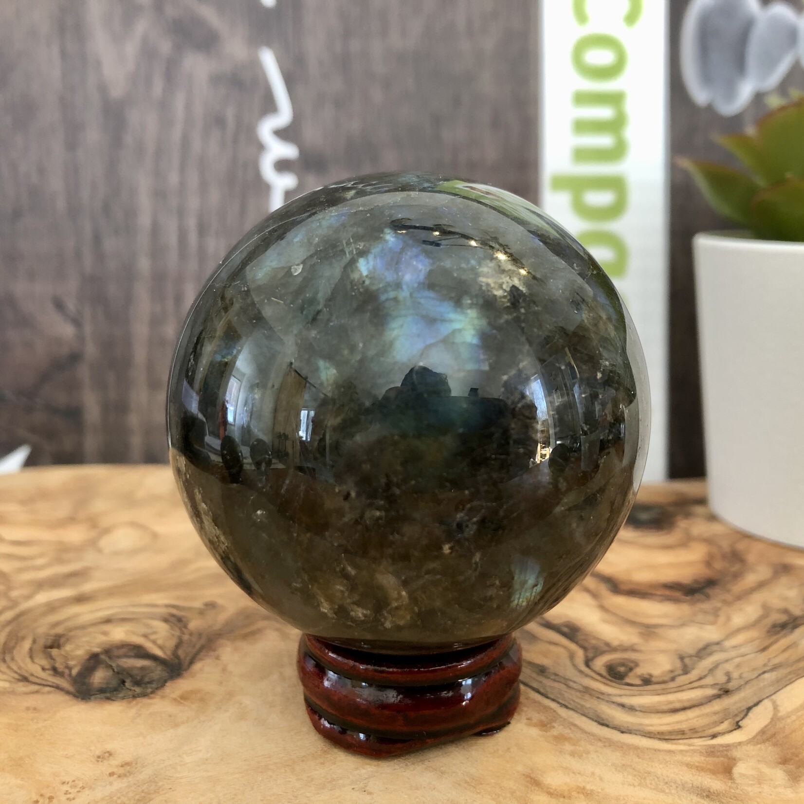 Captivating Labradorite Sphere - Aura-Protecting, Transformational Crystal, Banishes Fears and Insecurities