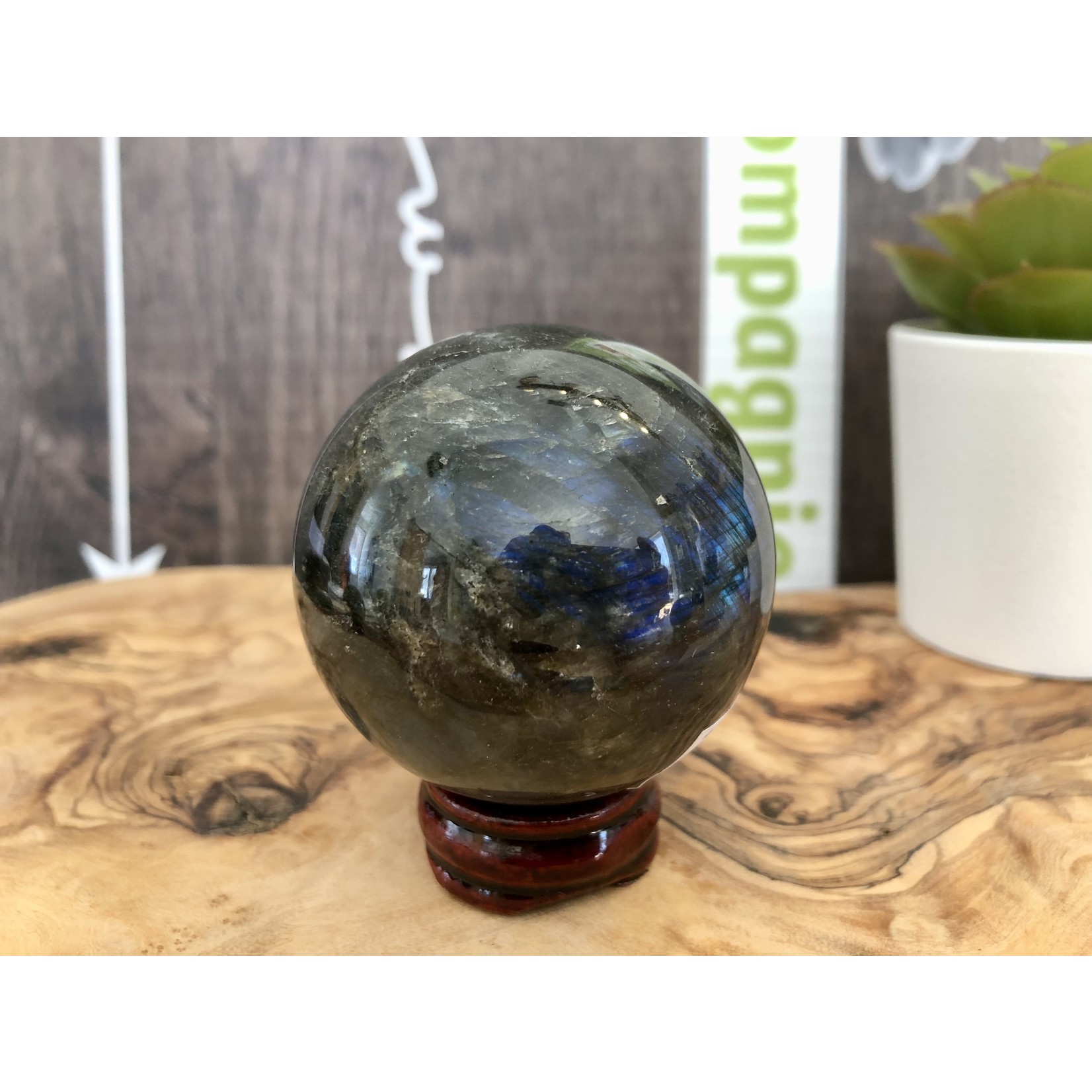Captivating Labradorite Sphere - Aura-Protecting, Transformational Crystal, Banishes Fears and Insecurities