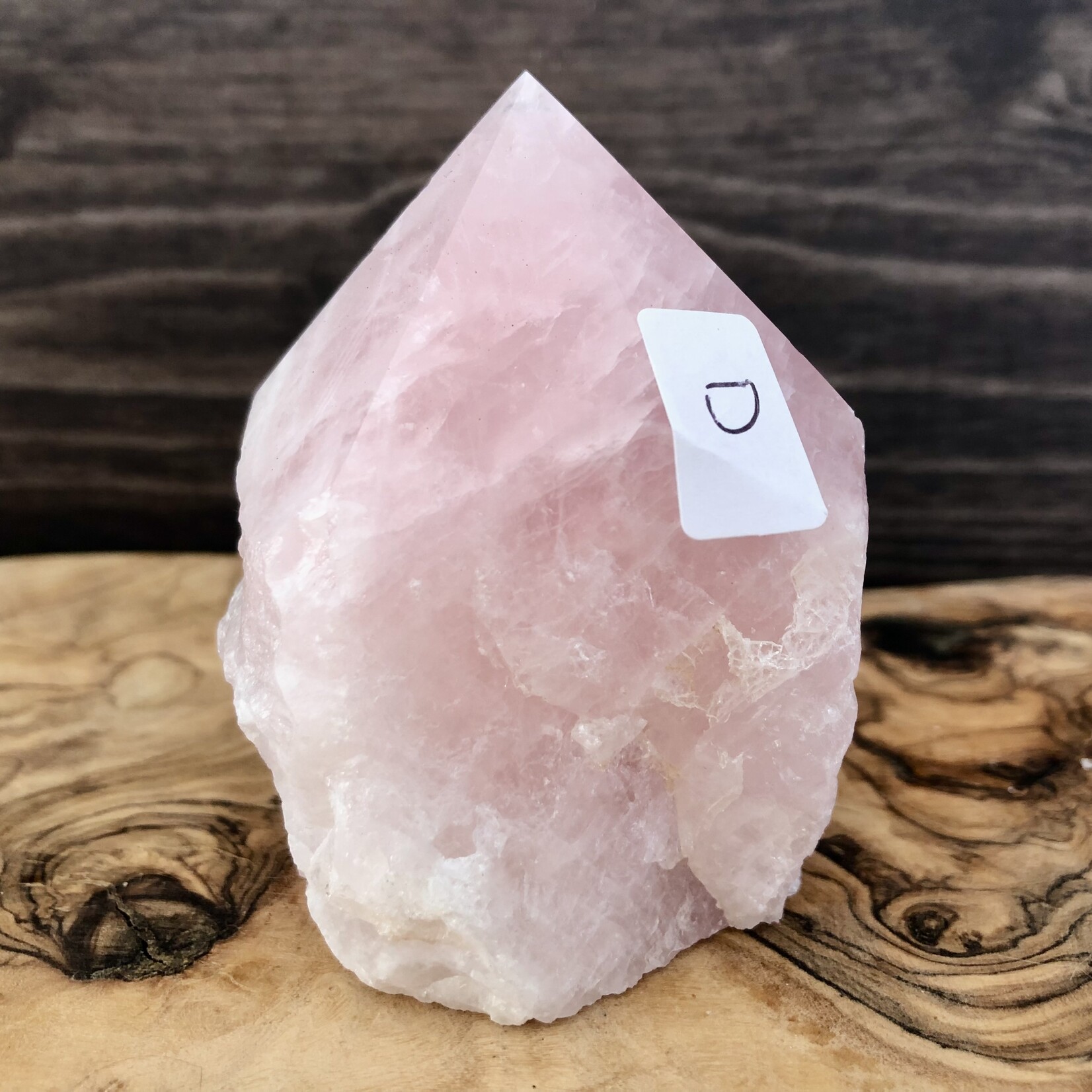 Polished Rose Quartz Pyramid – Raw Base & Smooth Top – Love, Healin, Harmony Energy