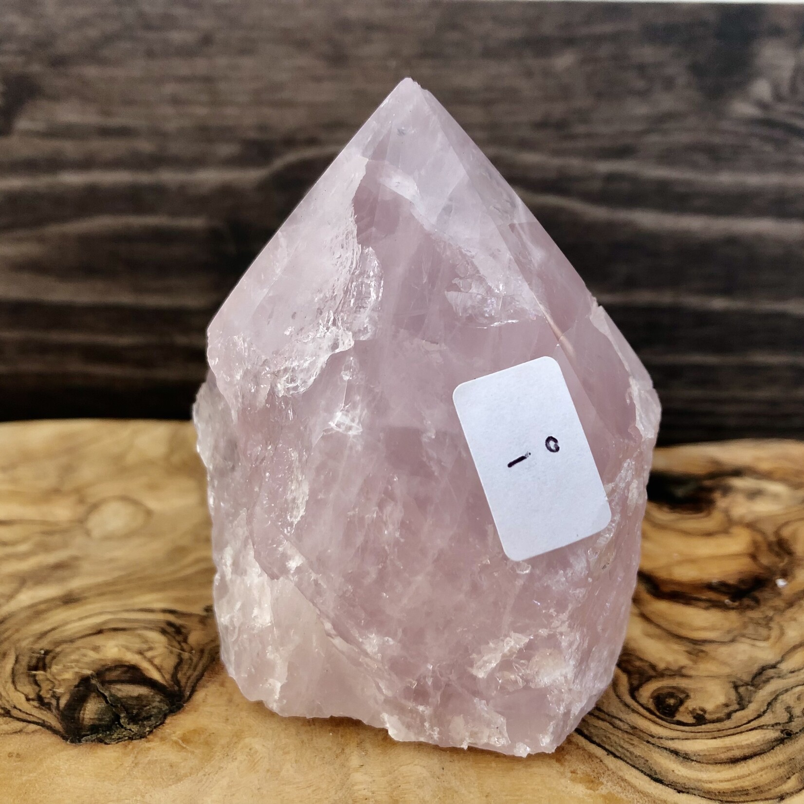 Polished Rose Quartz Pyramid – Raw Base & Smooth Top – Love, Healin, Harmony Energy