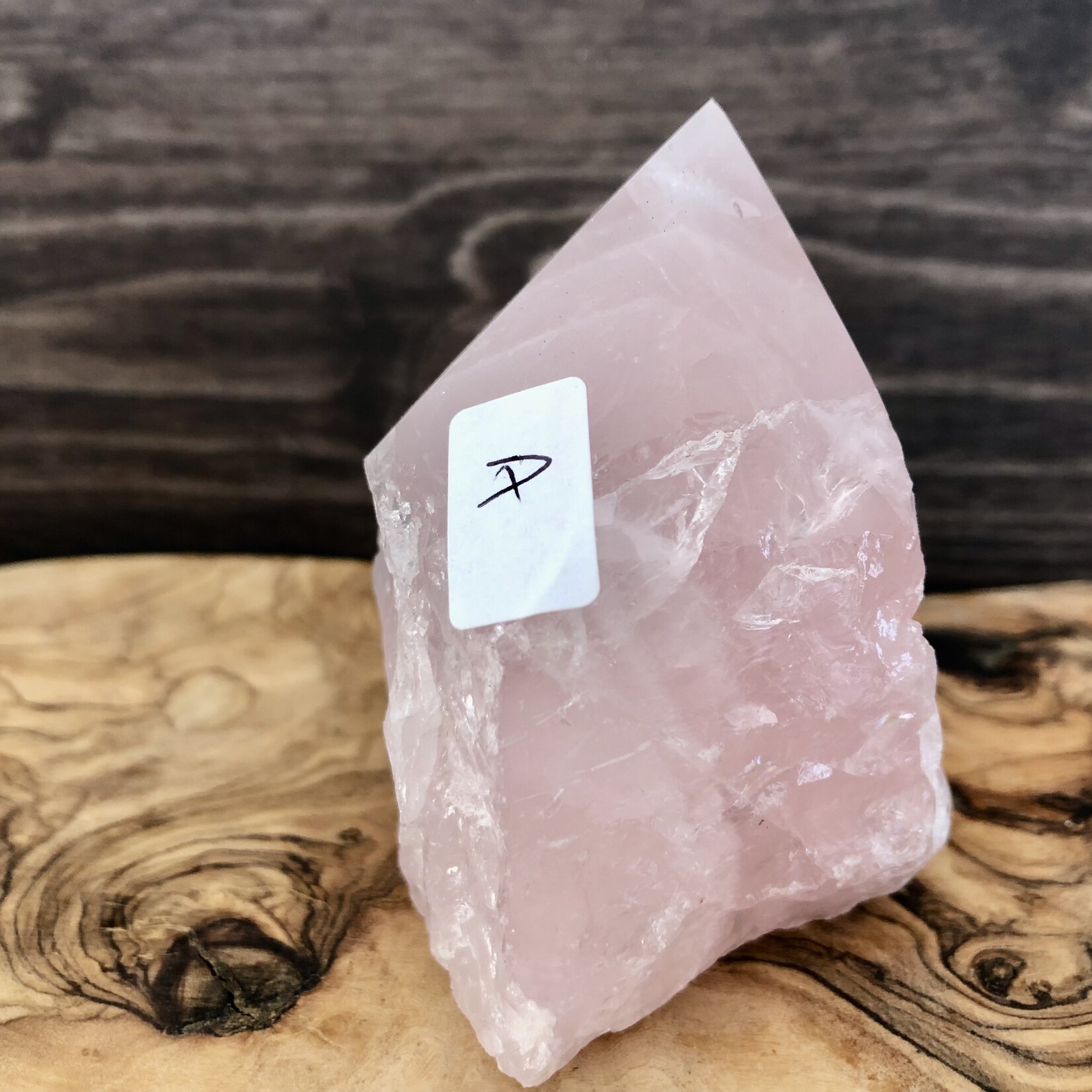 Polished Rose Quartz Pyramid – Raw Base & Smooth Top – Love, Healin, Harmony Energy