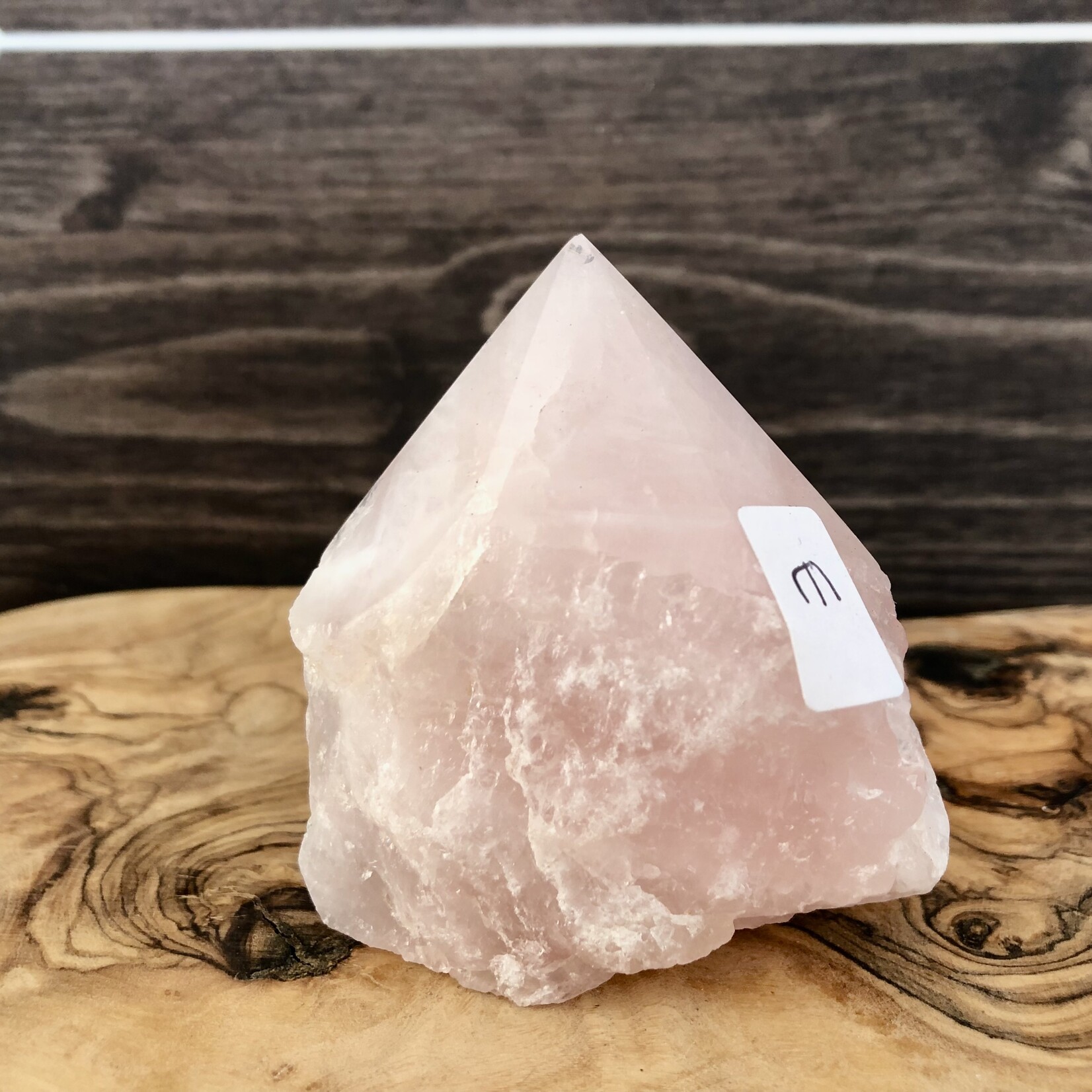 Polished Rose Quartz Pyramid – Raw Base & Smooth Top – Love, Healin, Harmony Energy