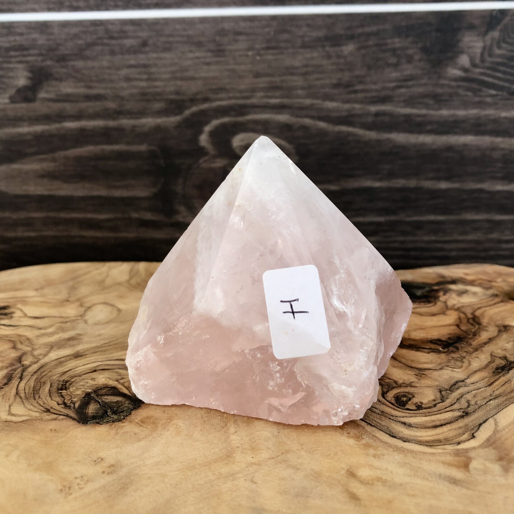 Polished Rose Quartz Pyramid – Raw Base & Smooth Top – Love, Healin, Harmony Energy