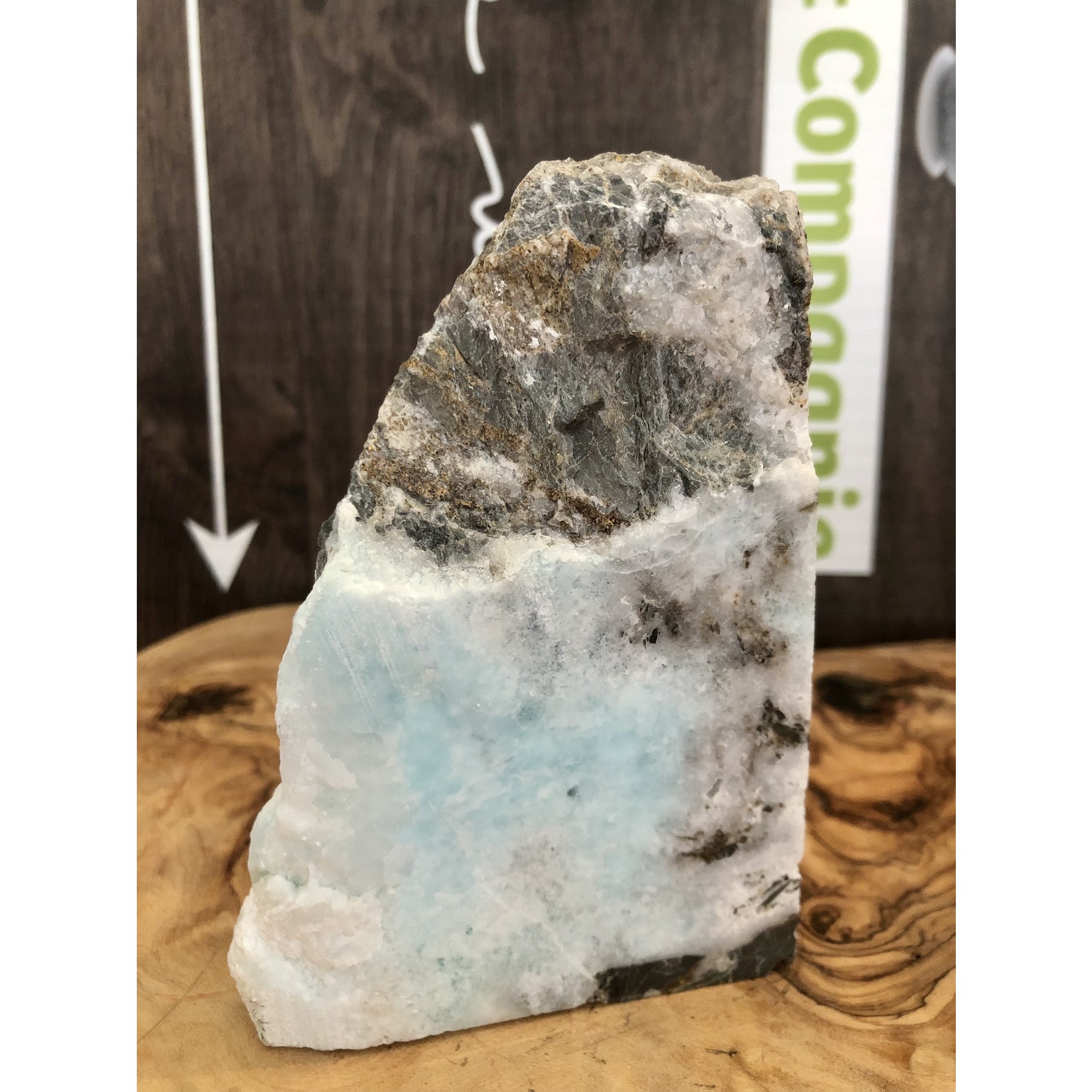 large larimar slab polished, its soft blue color soothes and harmonizes physical, emotional and spiritual energies, menopause stone