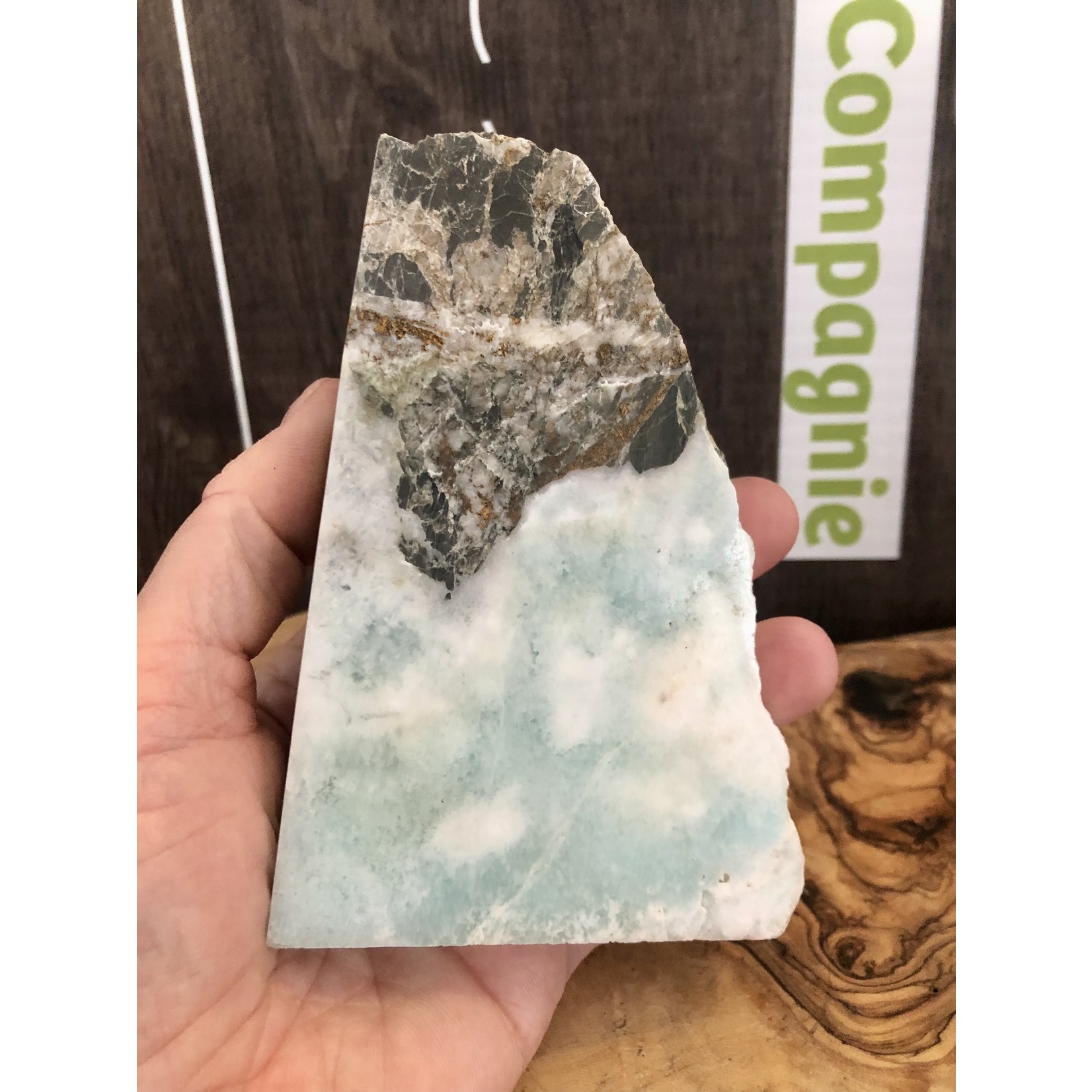 Luxurious Larimar Slab - Polished Gem of Harmony, Soothing Energies, Ideal Support for Menopause